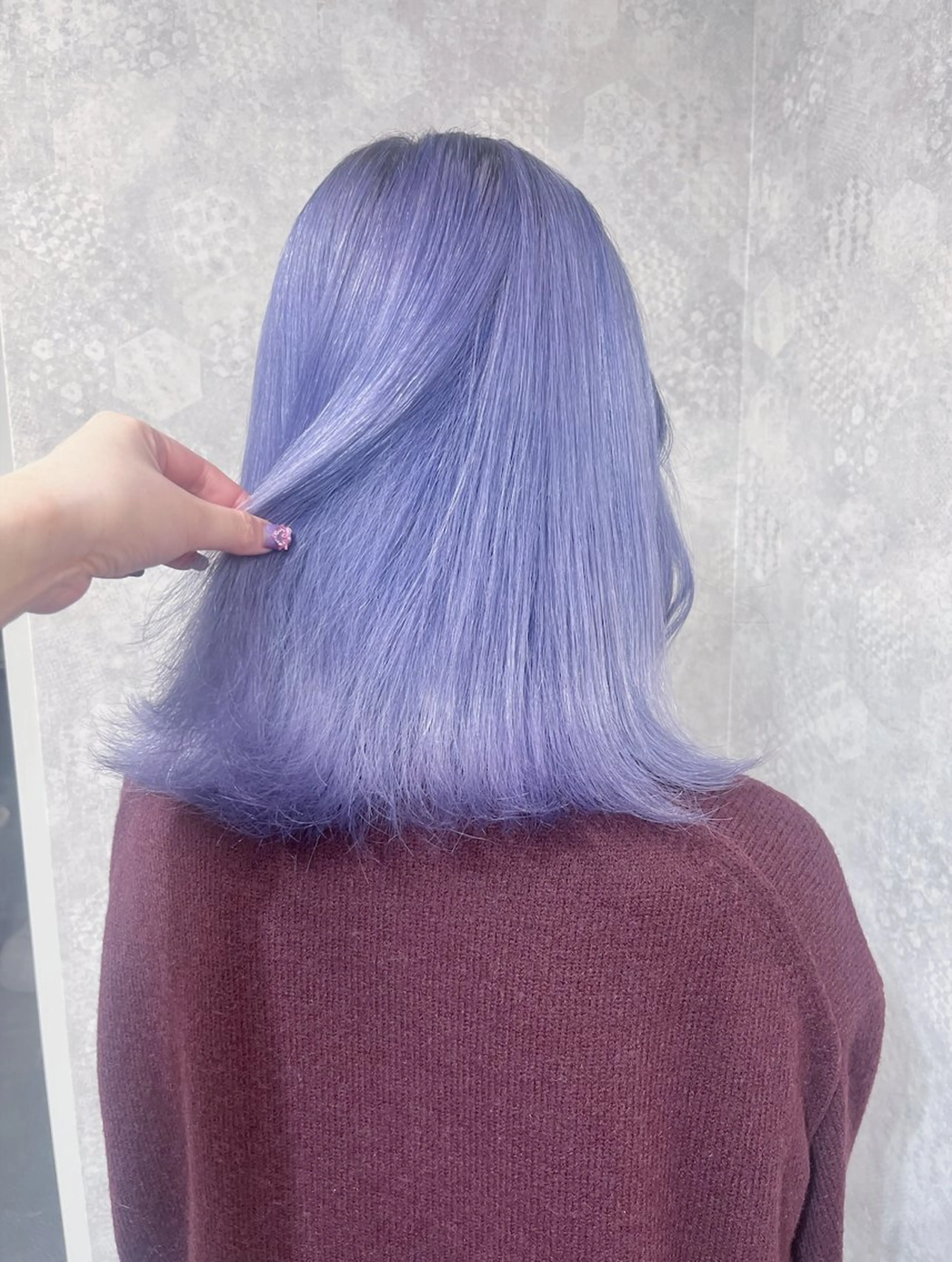 セミロング カラー ヘアカラー トリートメント ヘアセット 韓国レイヤーカット/ 儚げカラーチナツのヘアスタイル