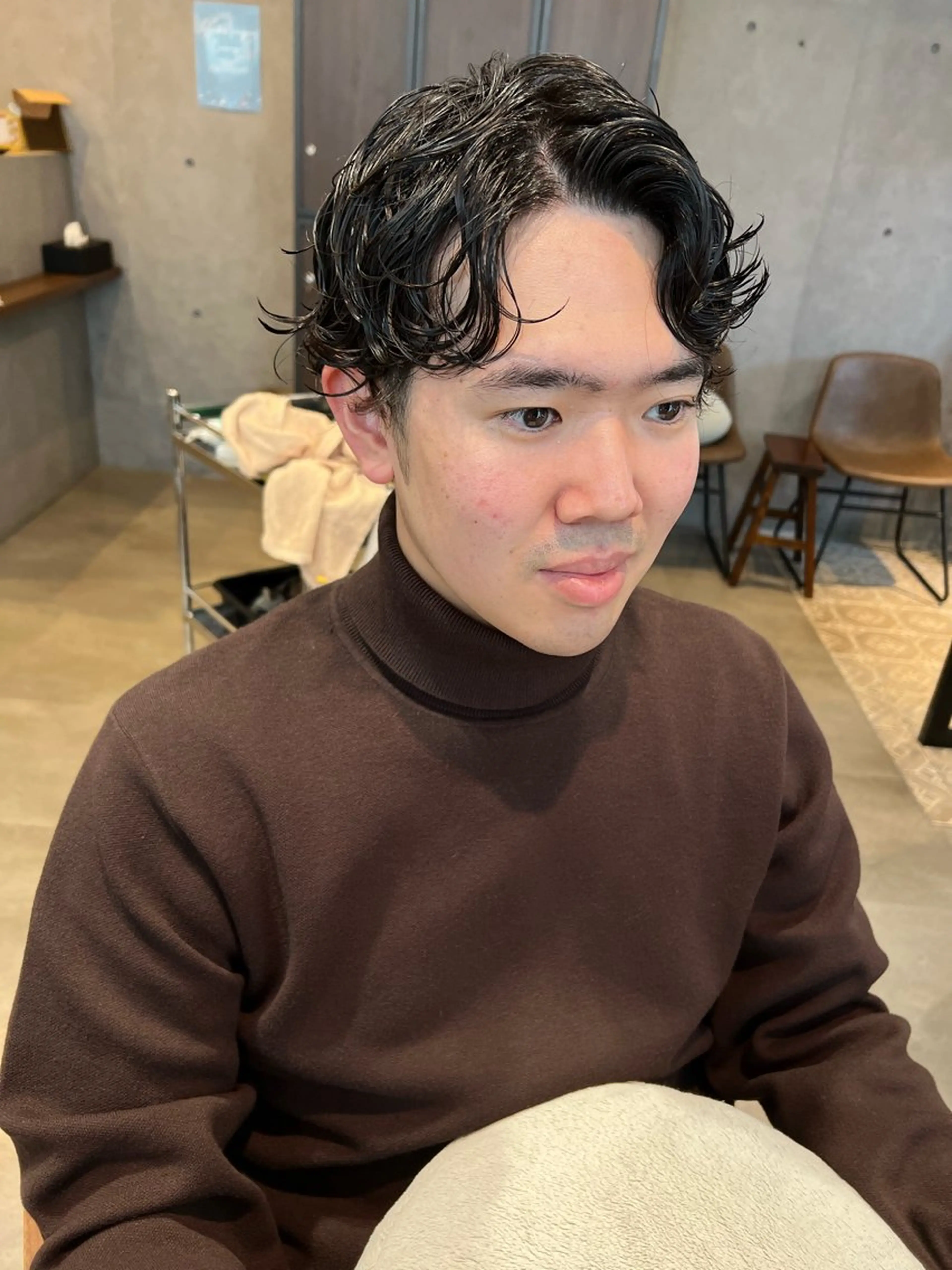 パーマ メンズ アップバング ビジネス メンズパーマ カット ヘアカラー パーマ トリートメント 🌟メンズ特化🌟 やまもと　ゆめみの眉毛・アイブロウイメージ