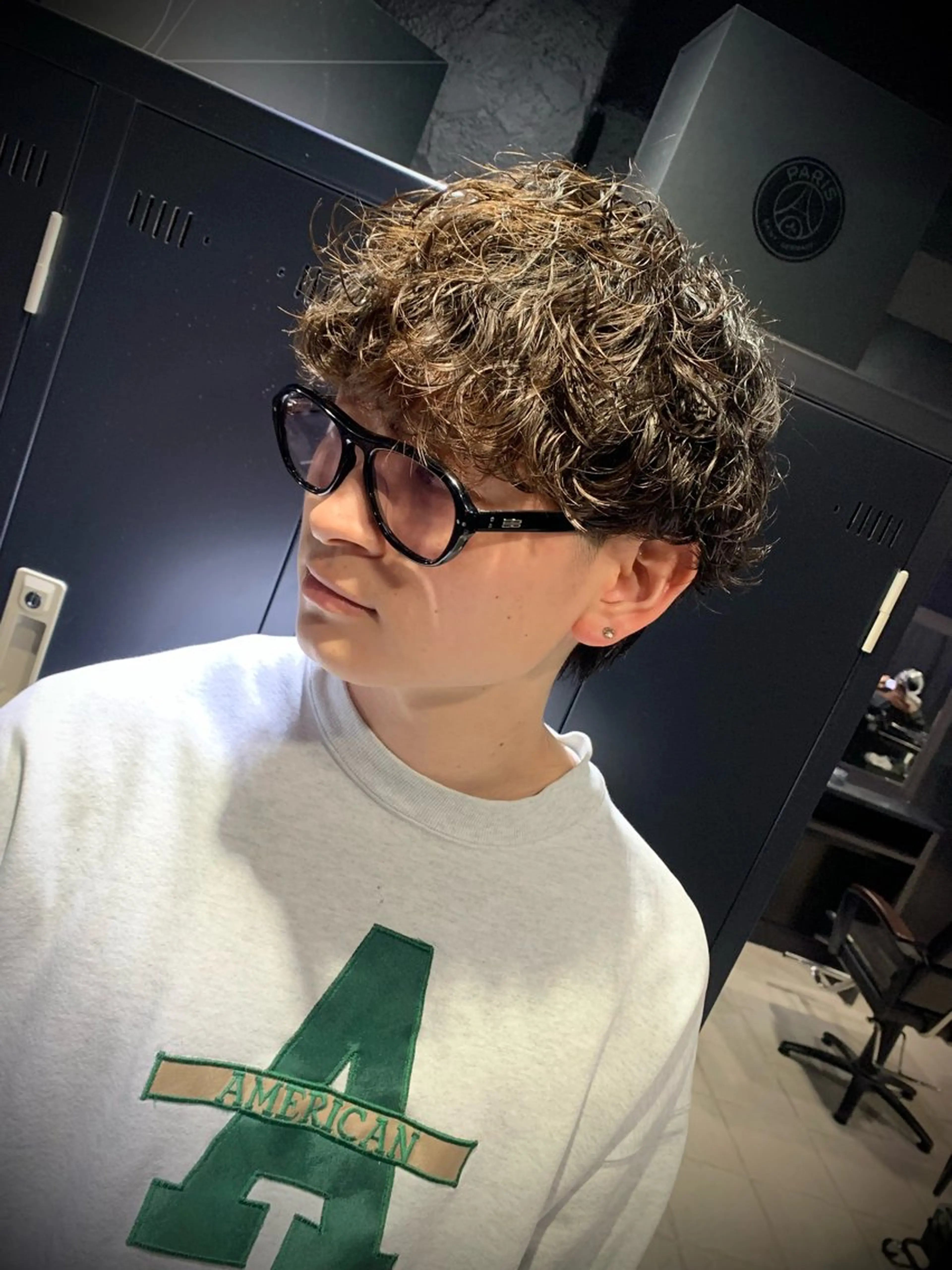 ショート メンズ メンズパーマ 波巻きパーマ カット パーマ トリートメント ヘアセット メンズパーマ/難波/ 心斎橋　室園亮佑のヘアスタイル