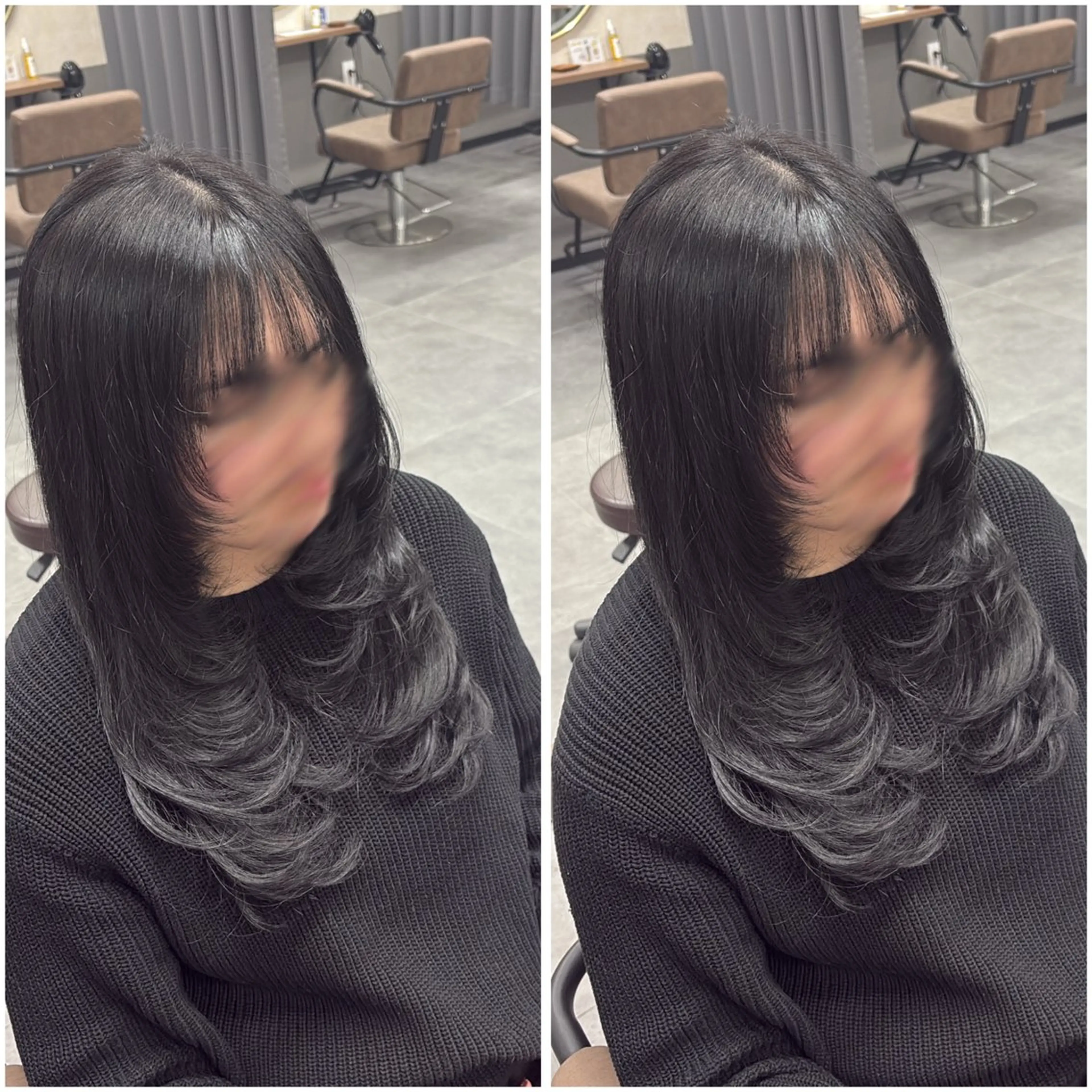 セミロング カット ヘアカラー トリートメント 森島 愛梨のヘアスタイル