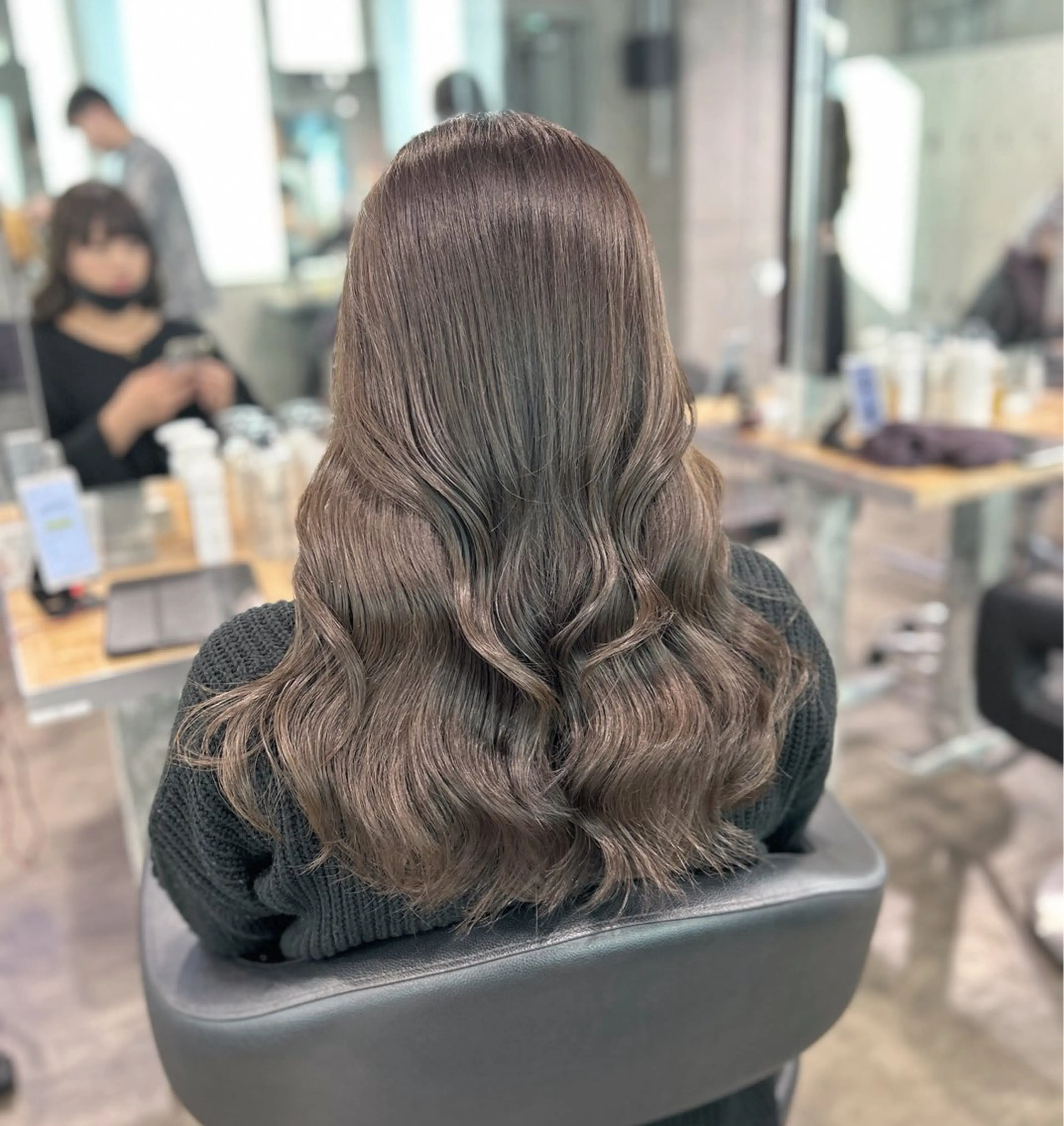 ロング カラー カット ヘアカラー トリートメント ヘアセット I'S.横浜所属・赤み消しカラー 🍀JUNKIのヘアスタイル