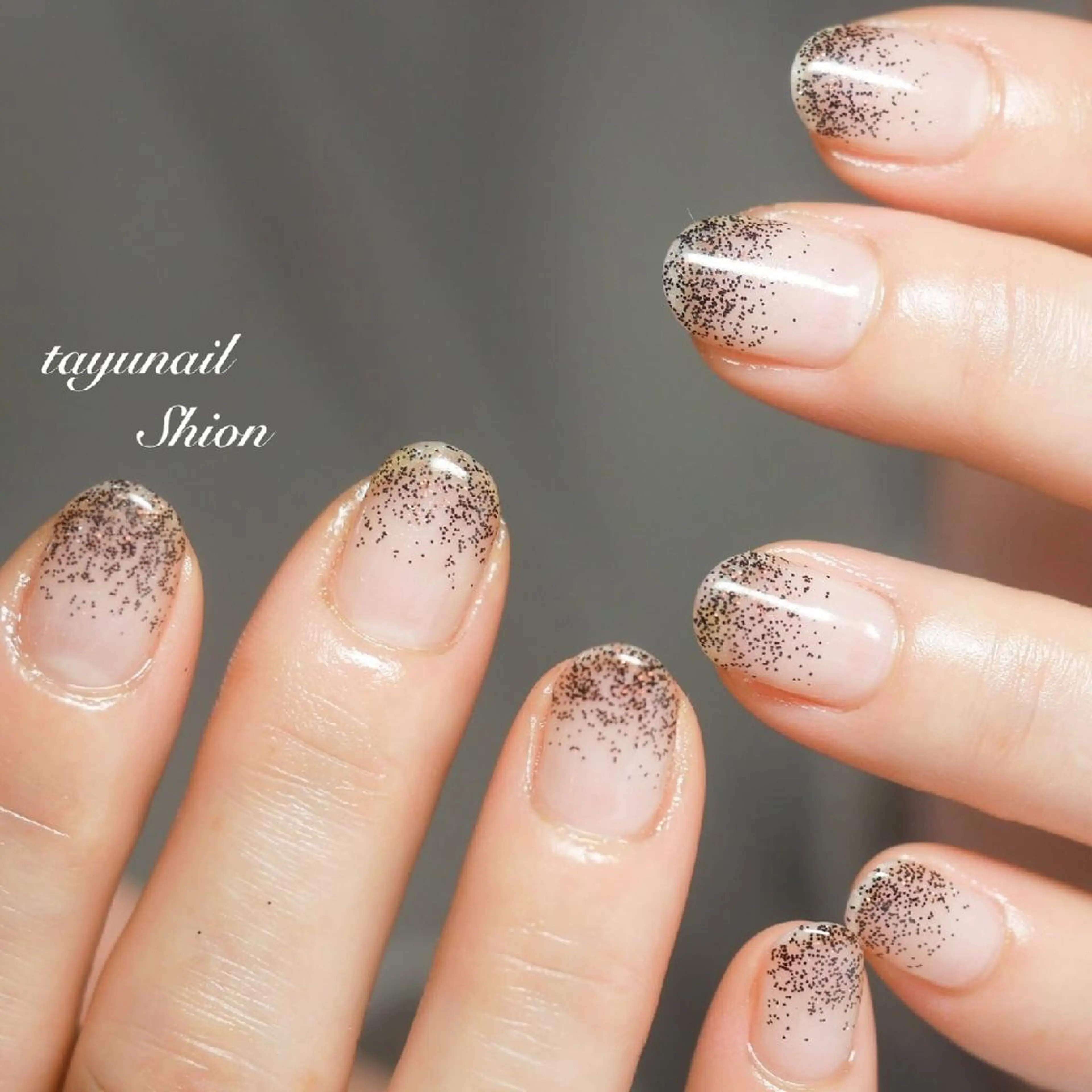 ネイル ブルー クリアネイル ジェルネイル グラデーション ラメ(グリッター) ネイルサロン・ネイルスクール　たゆnail所属・ネイルサロン 【たゆnail】のネイルデザイン