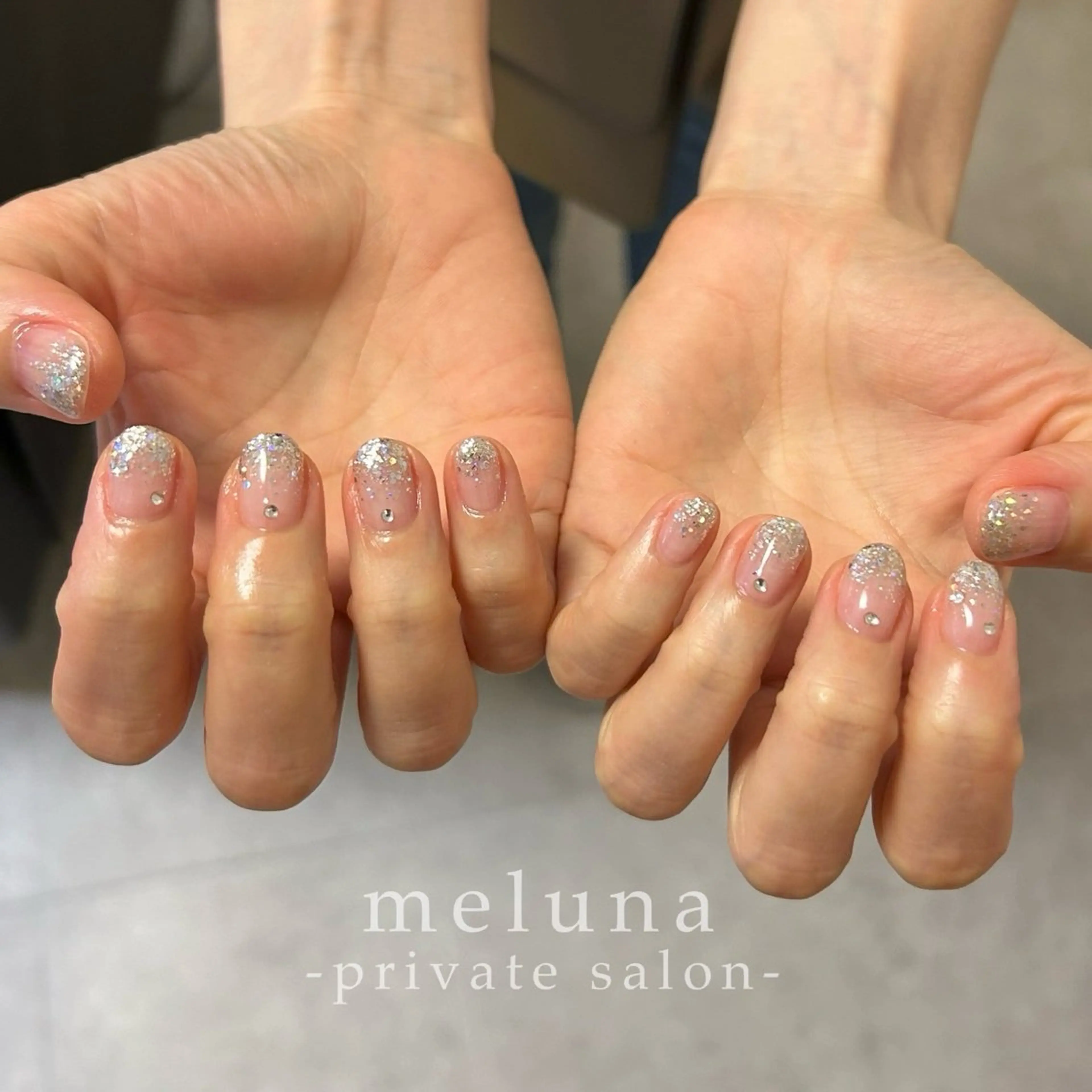 ネイル ラメ(グリッター) ラメグラデーション ハンドネイル Meruna .ﾒﾙｰﾅ.のネイルデザイン