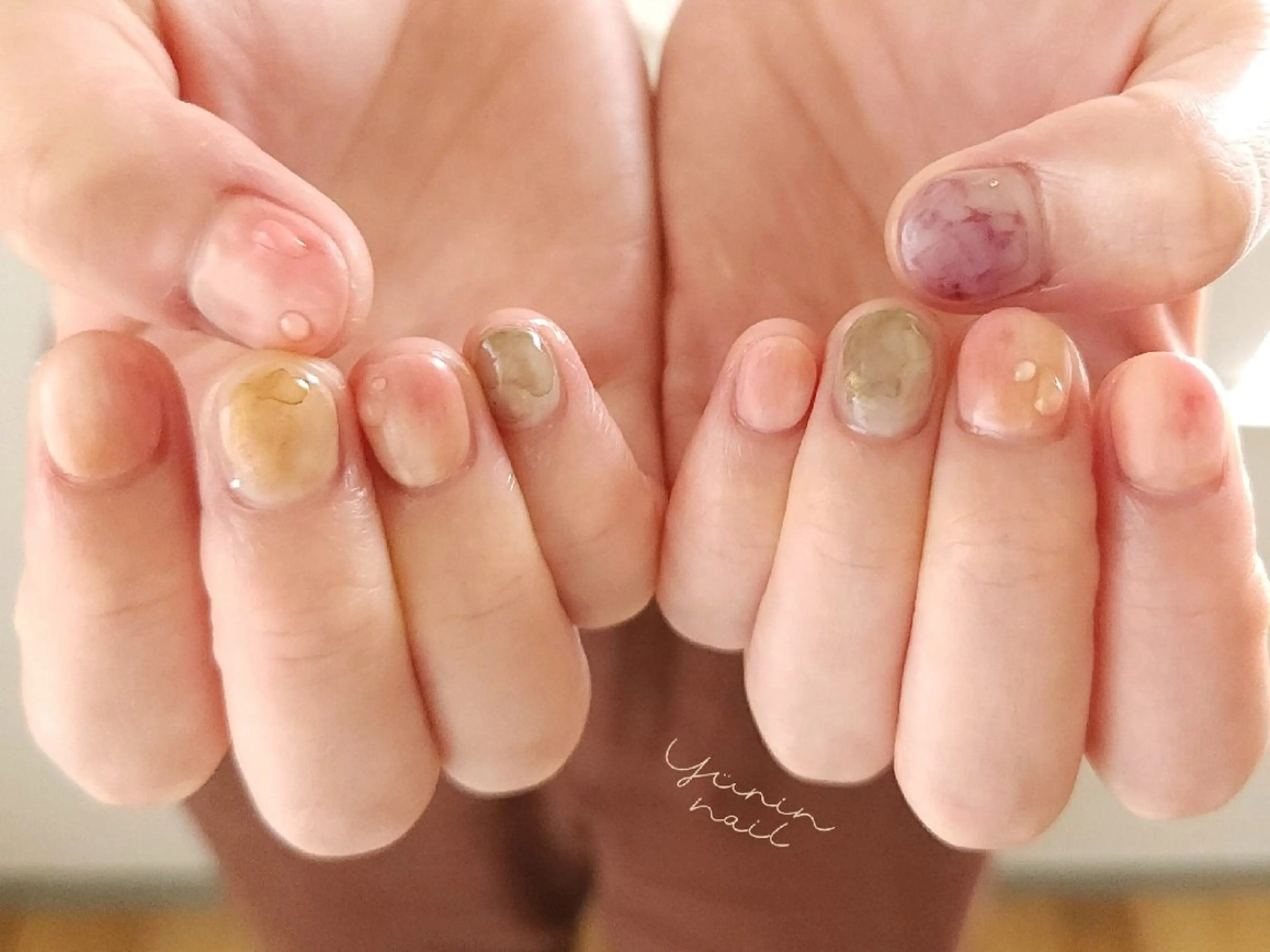 ネイル ニュアンスネイル ショートネイル ショートネイル専門 yurin nailのネイルデザイン