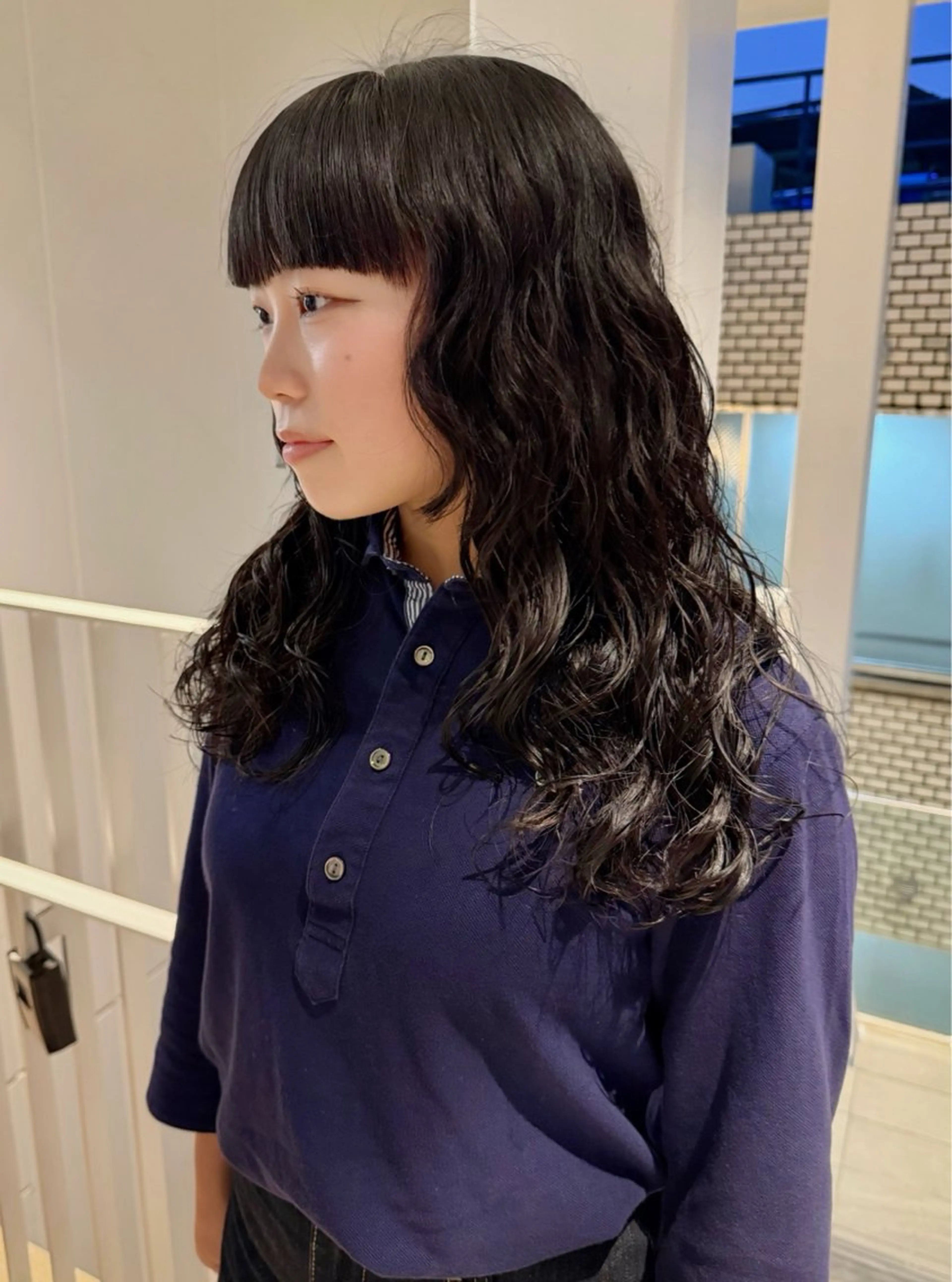 ロング ワイドバング カット パーマ 原宿パーマ kazuのヘアスタイル