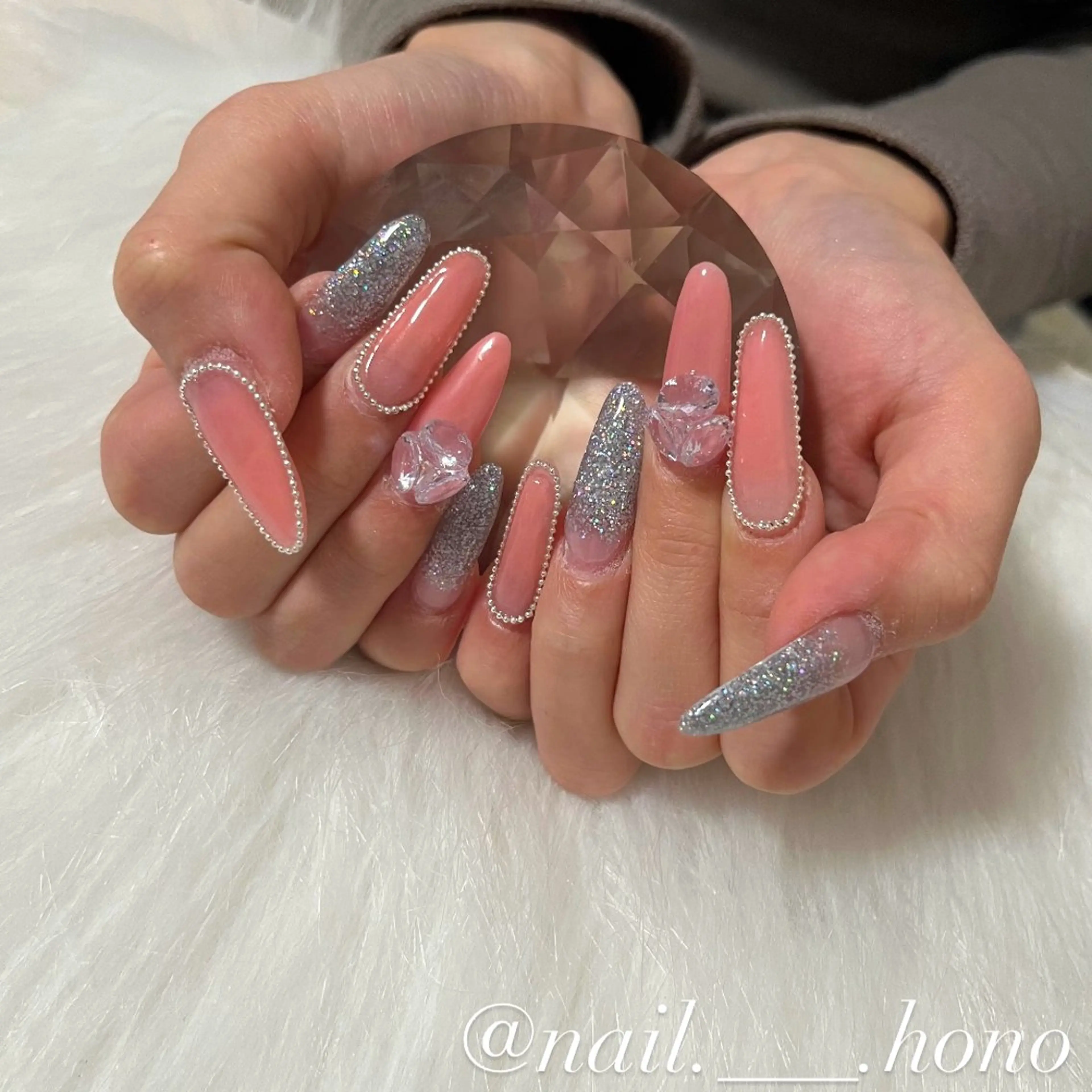 ネイル ストーンネイル ハンドネイル HONO NAIL 清田区のネイルデザイン