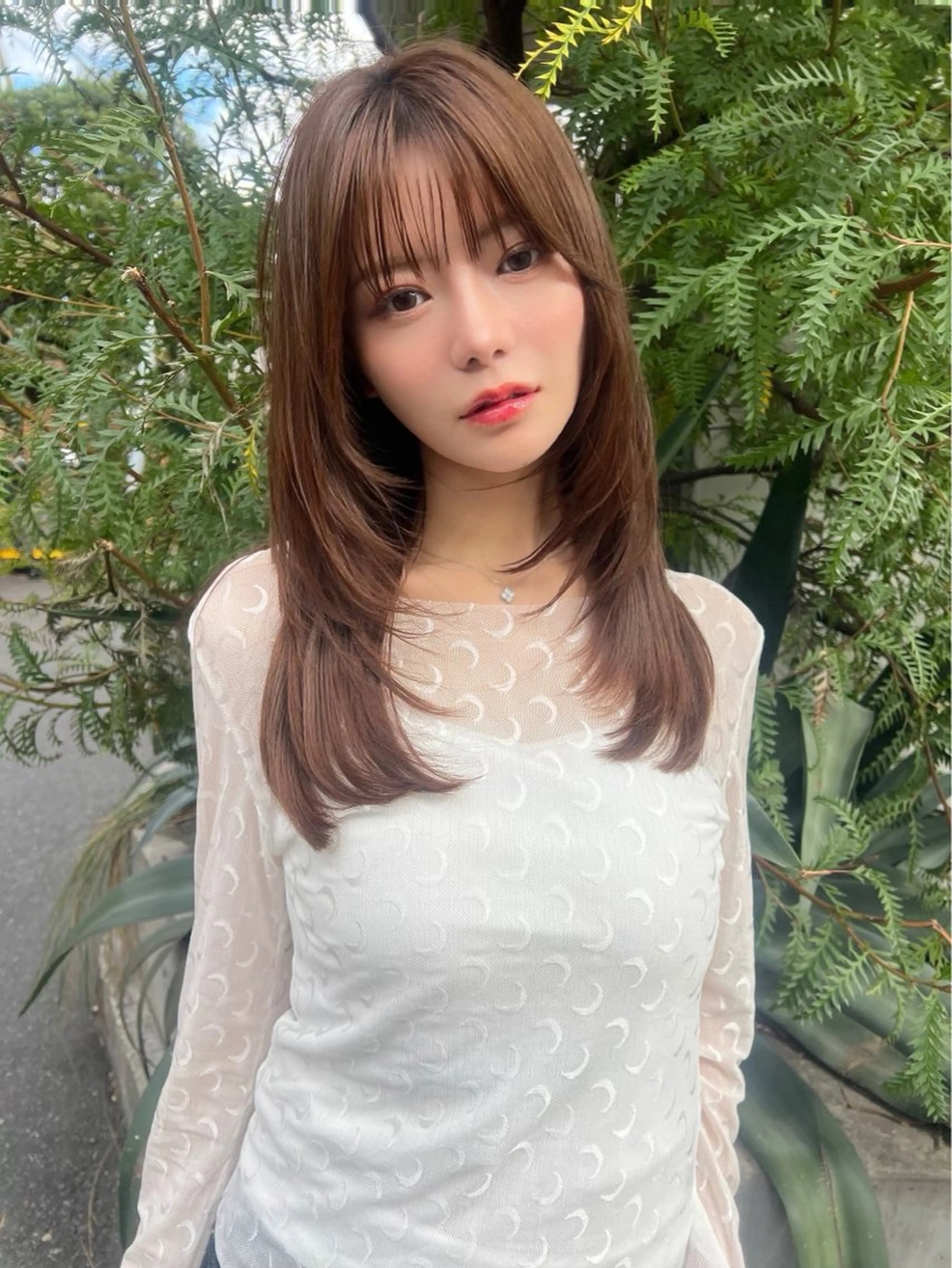 ロング カラー レイヤーカット MUSASHI ブリーチカラー◎のヘアスタイル