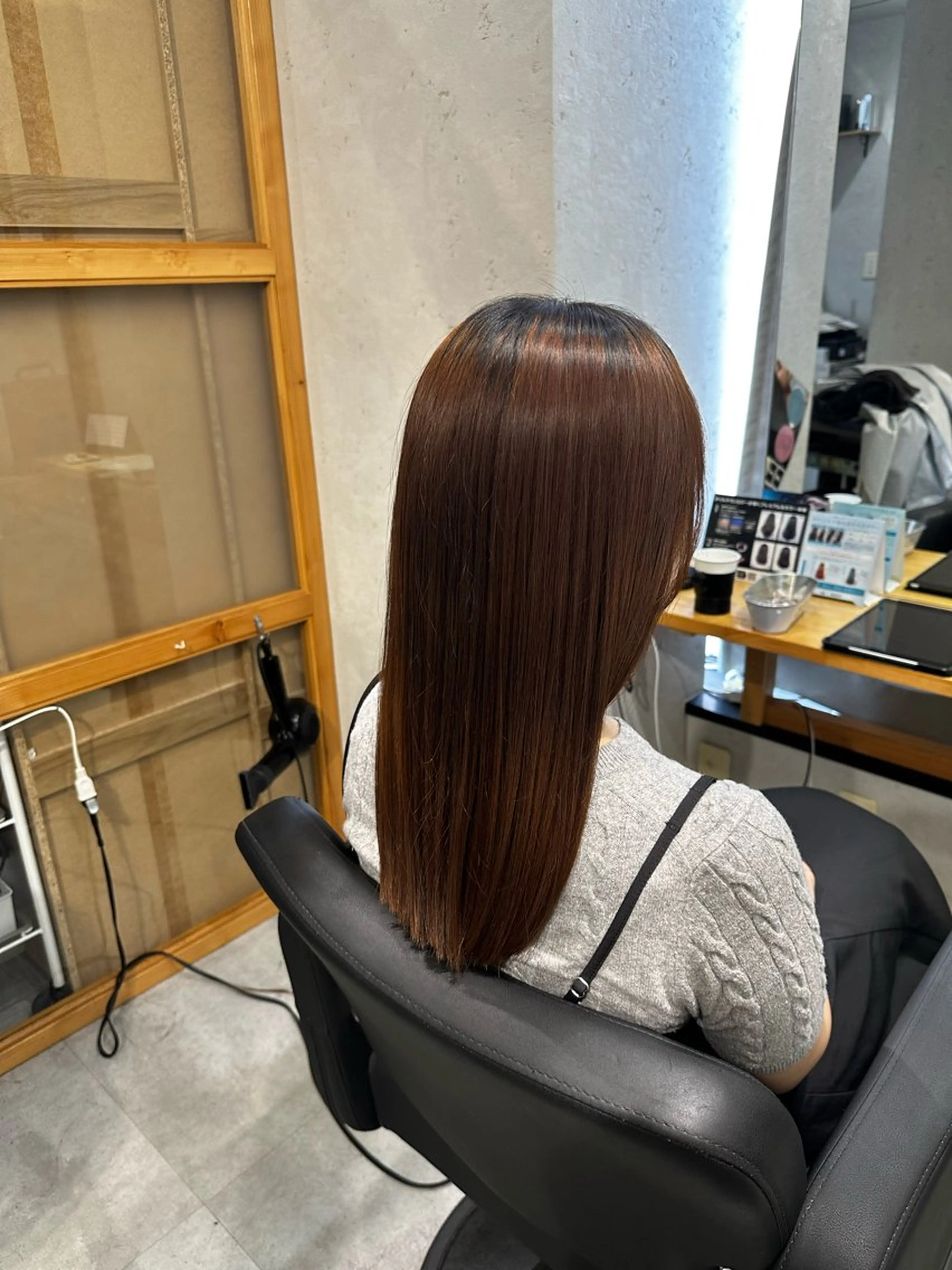 ロング カット 縮毛矯正 トリートメント JOS所属・上野ハイトーン/デ ザイン✂︎touiのヘアスタイル