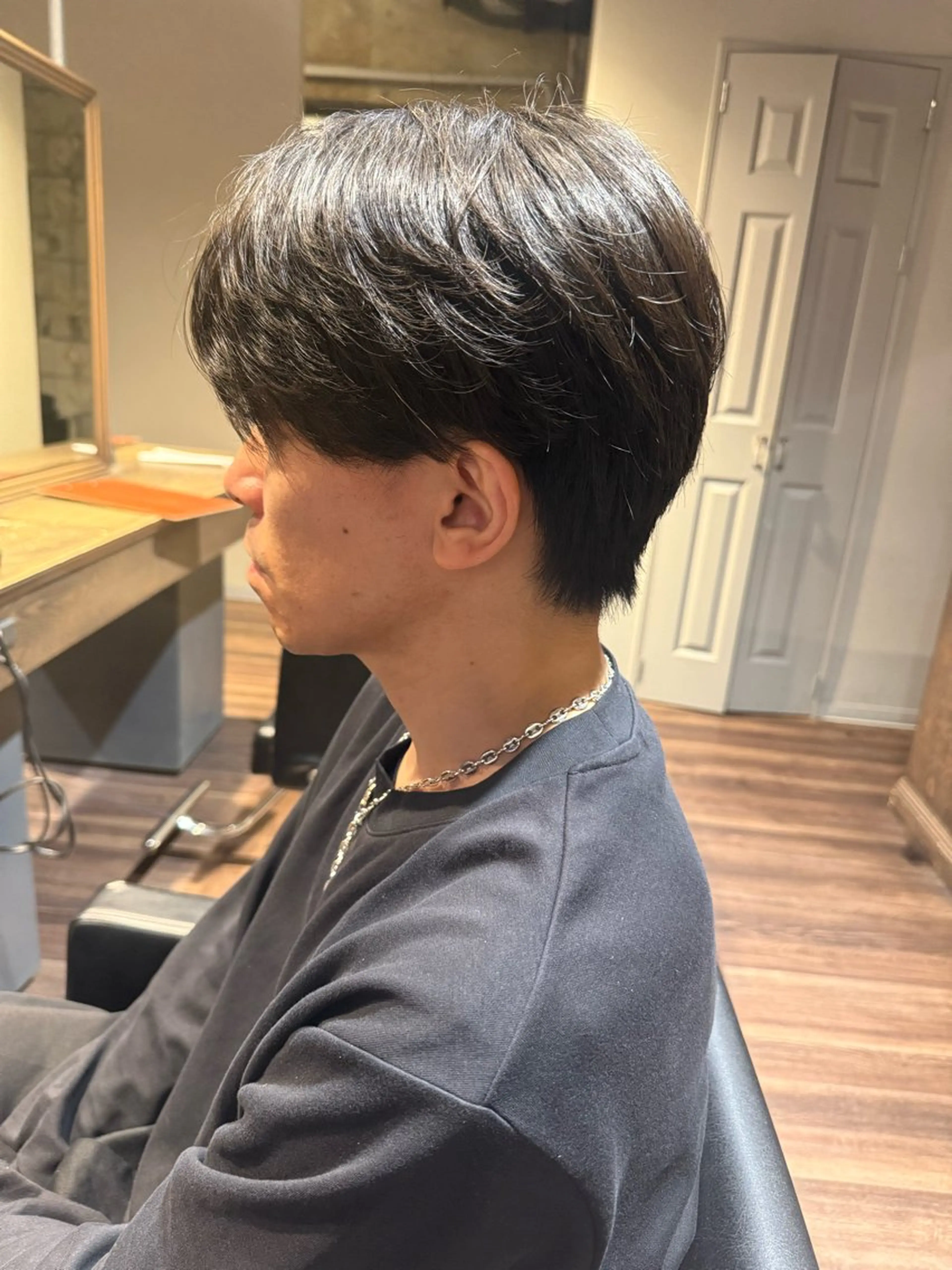 ショート パーマ メンズ センターパート ニュアンスパーマ メンズ/佐藤 恒輝のヘアスタイル