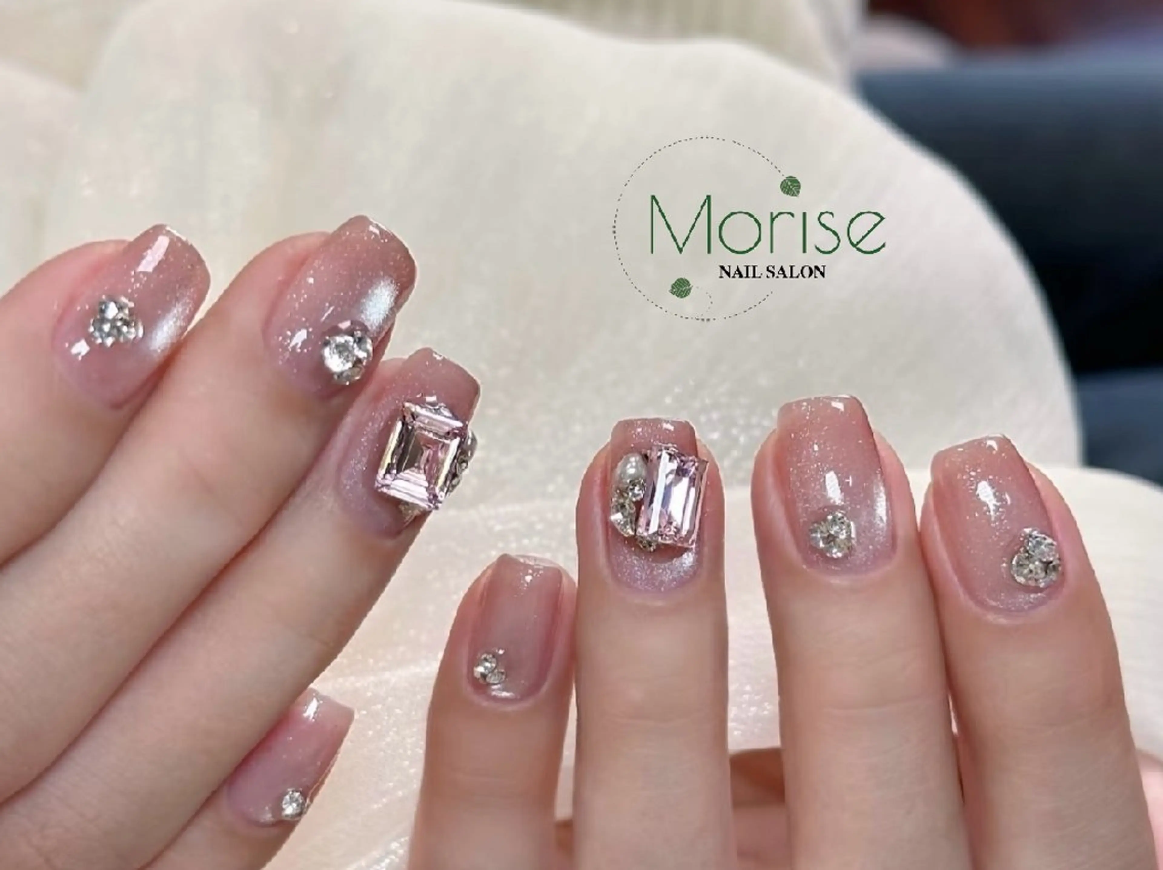 ネイル フットネイル フレンチネイル ジェルネイル ガラスフレンチ 韓国ネイル ハンドネイル ハンドケア MoriseNail 原宿店のネイルデザイン