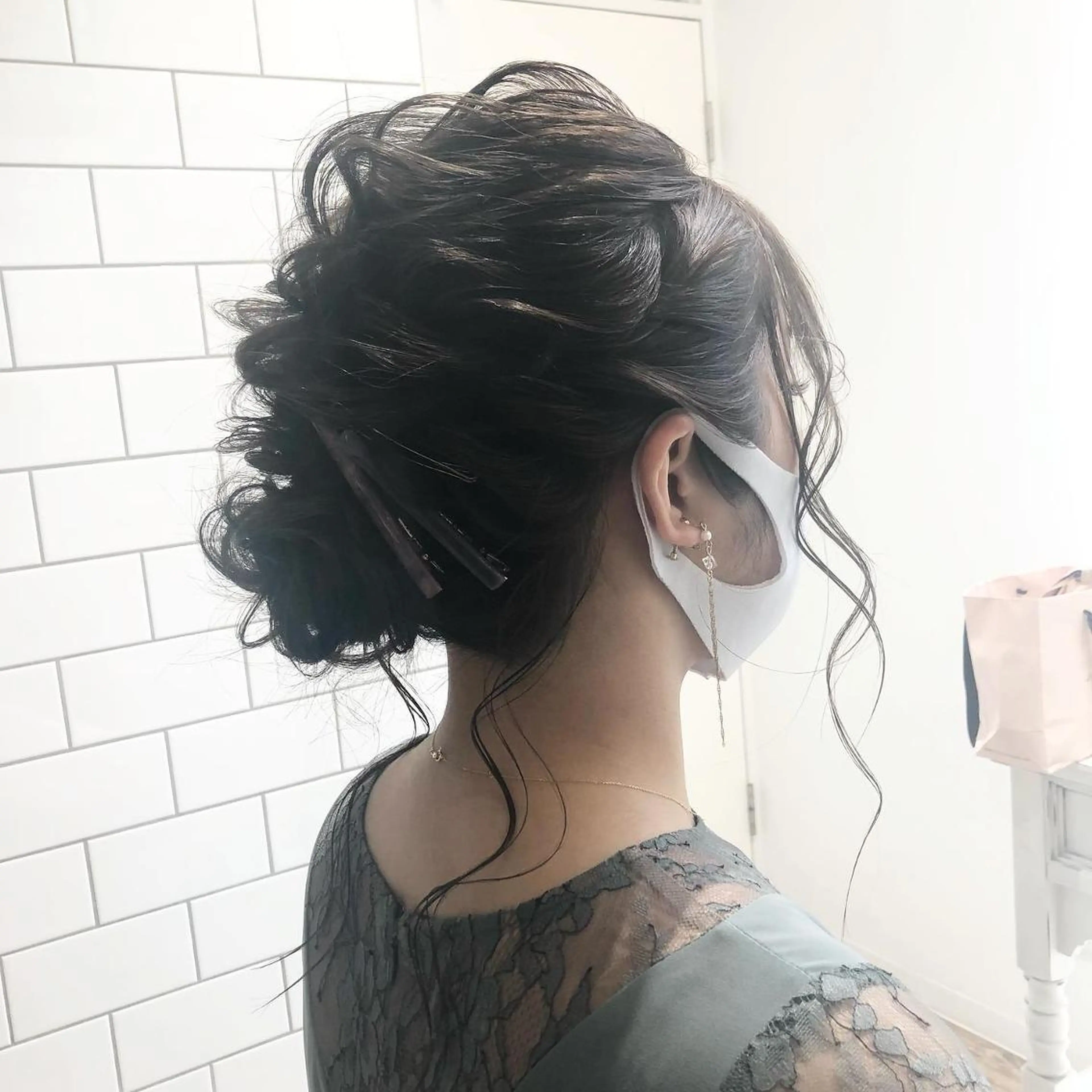 セミロング カラー ヘアアレンジ 結婚式・ブライダル ✨🌿大人可愛い愛さ れhair🌿✨松本のヘアスタイル