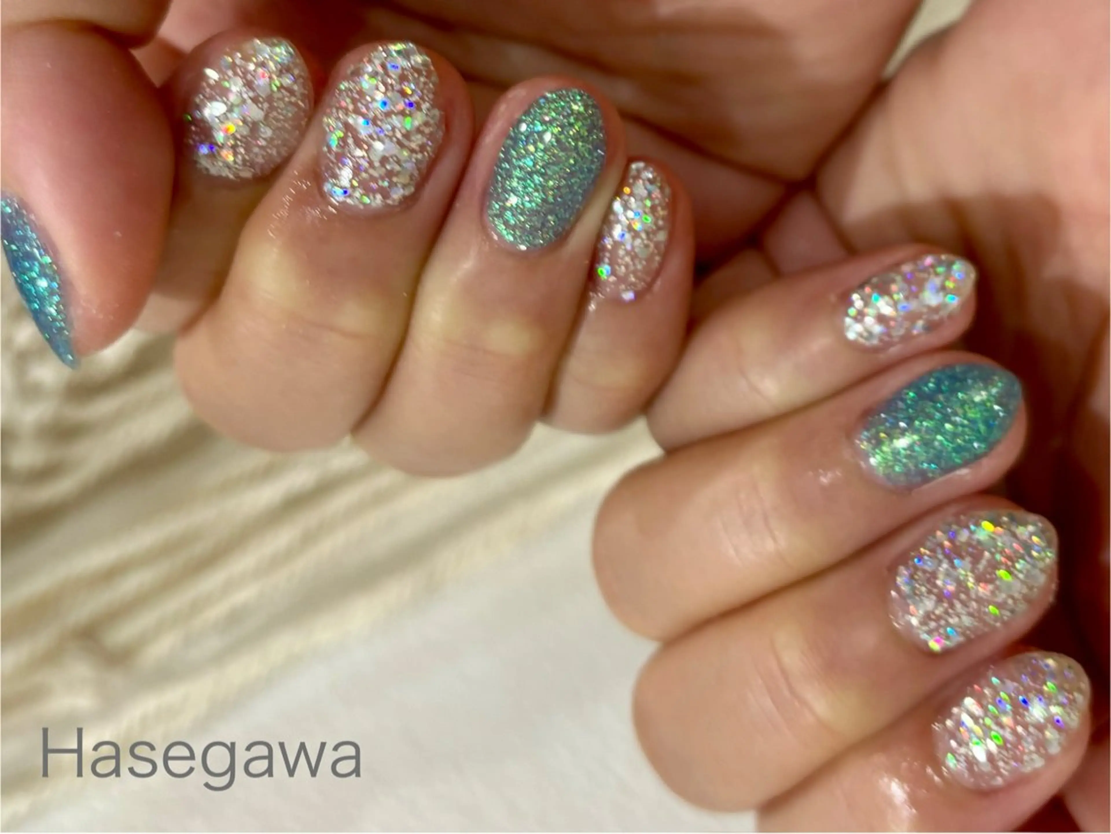 ネイル ラメ(グリッター) DROP所属・DROP 長谷川のネイルデザイン