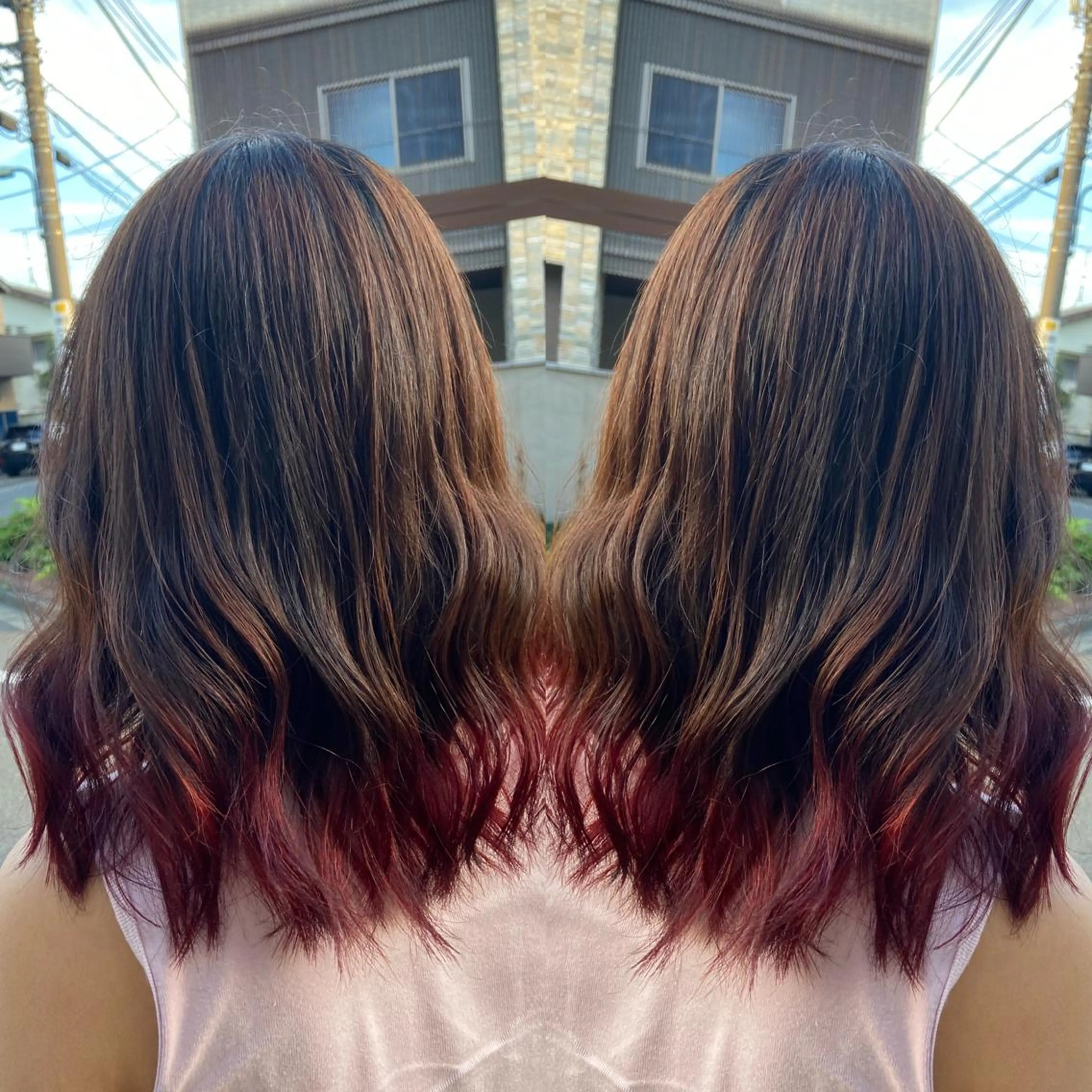 ミディアム カラー 🪼高評価🪼 💎柴崎の藤咲💎のヘアスタイル