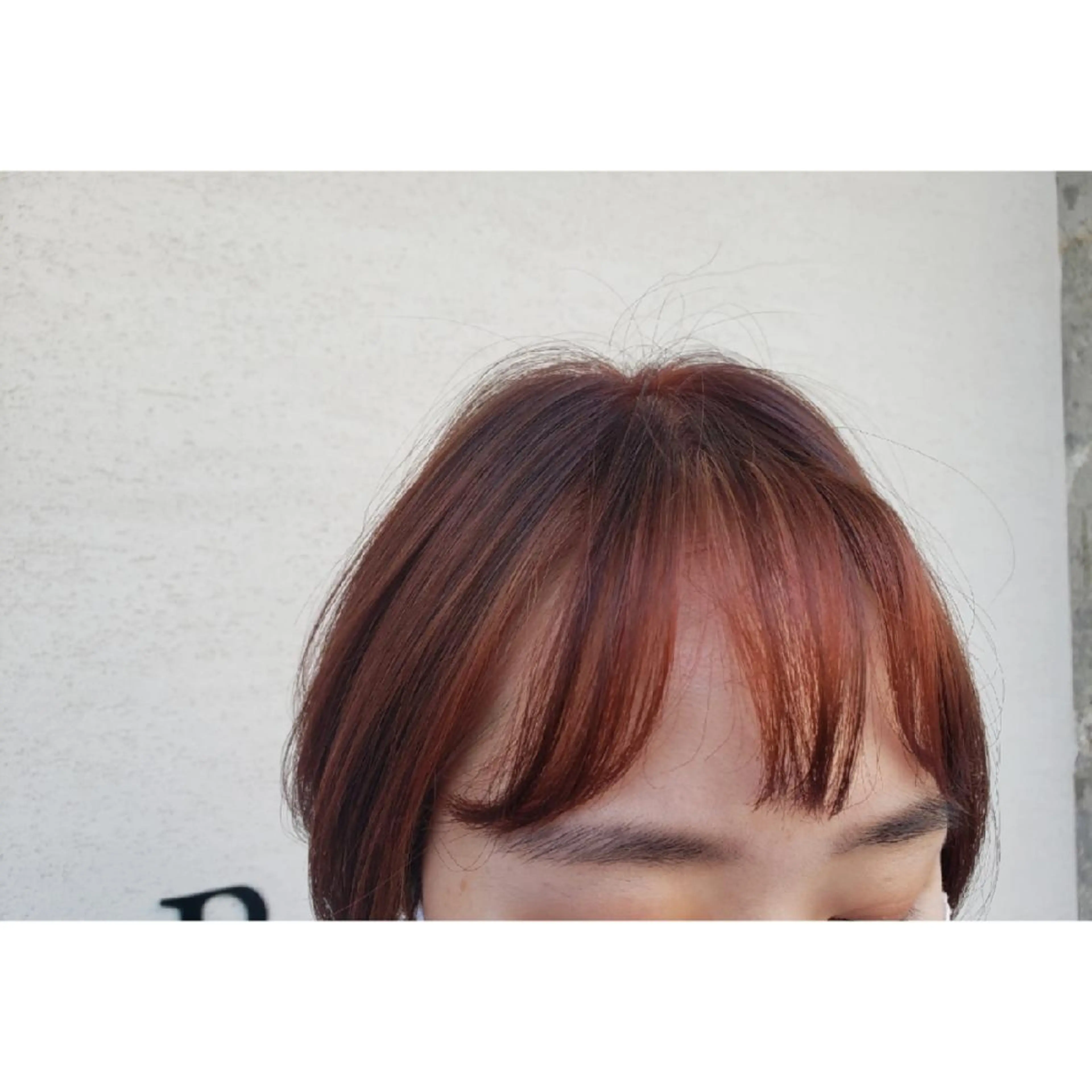 ショート カラー ヘアアレンジ オレンジ 井尻 柚都歩のヘアスタイル