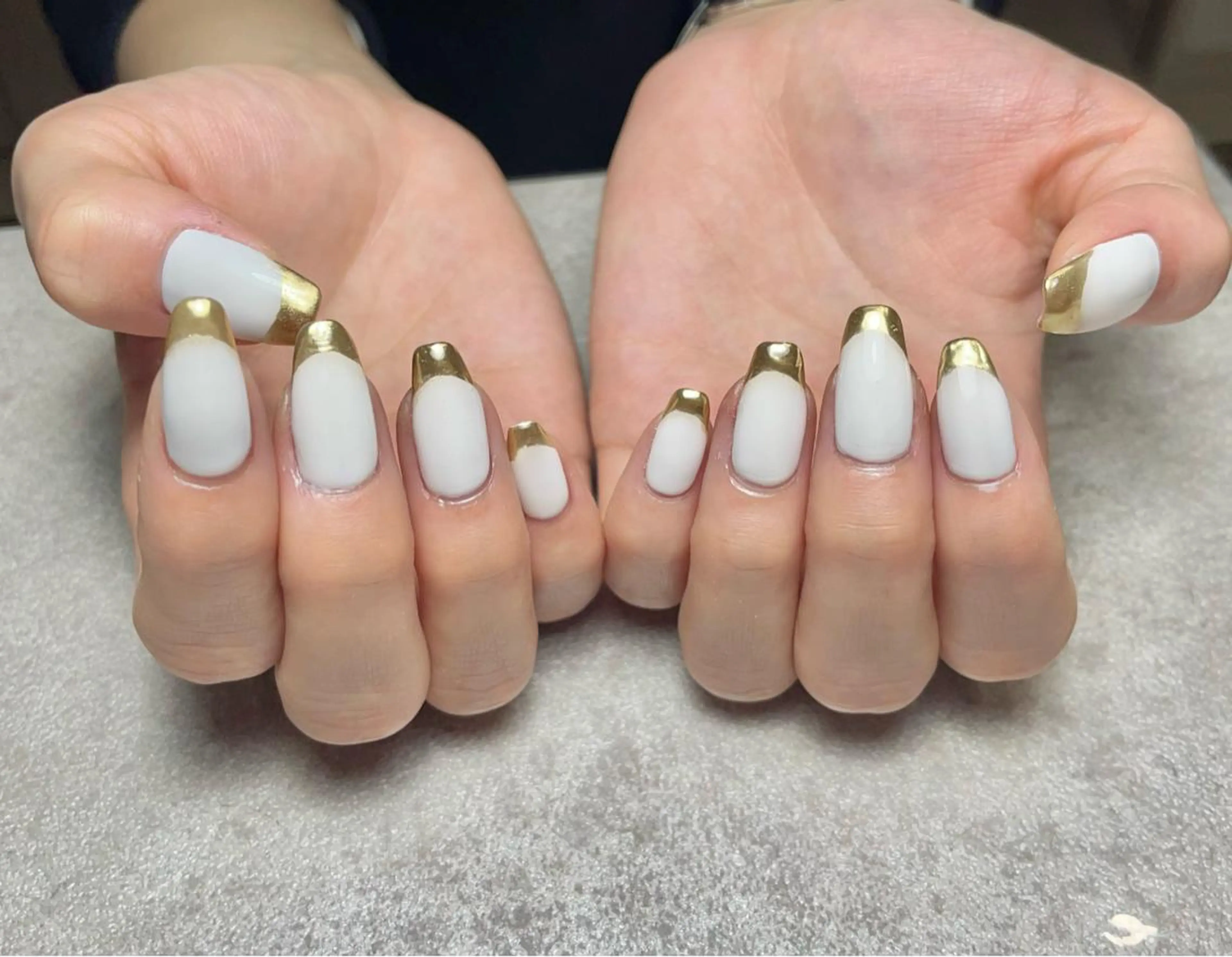 ネイル フレンチネイル ジェルネイル ラメ(グリッター) ミラーネイル パラジェル BLANCEnail所属・BLANCnail yuuのネイルデザイン