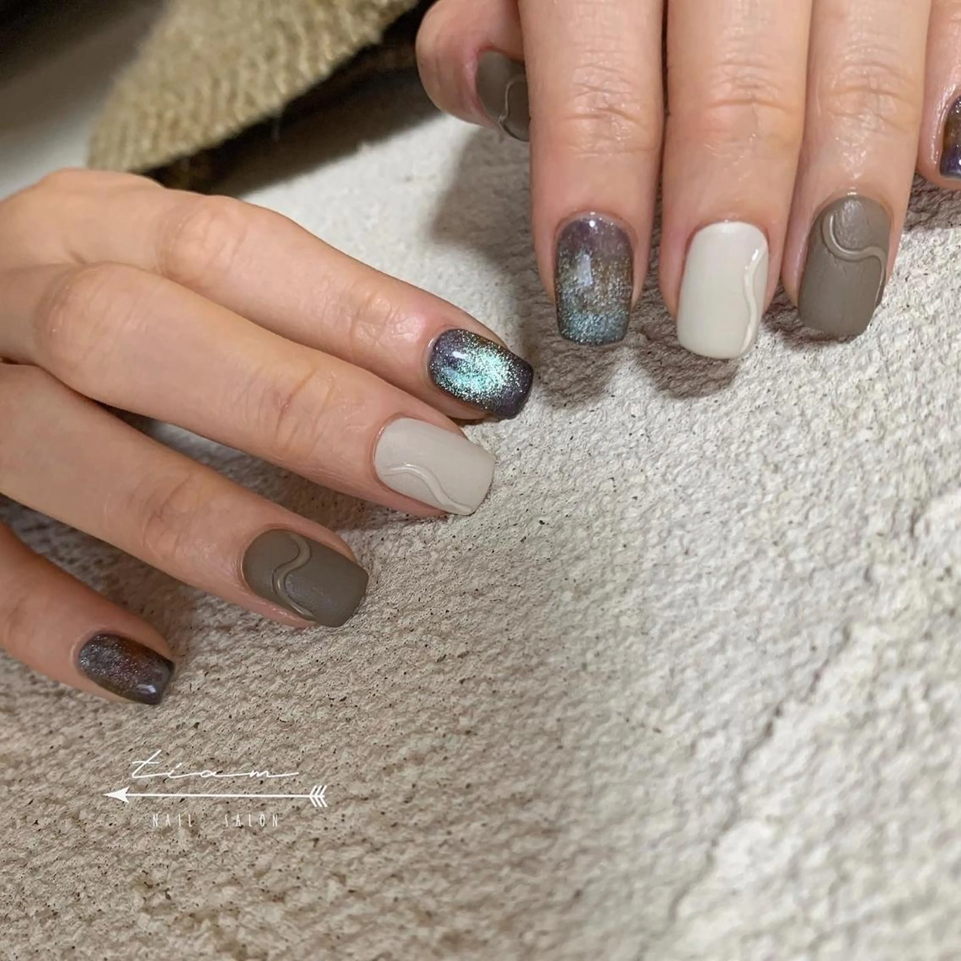 ネイル ハンドネイル 𝑡𝑖𝑎𝑚𓂃 きむらゆきののネイルデザイン