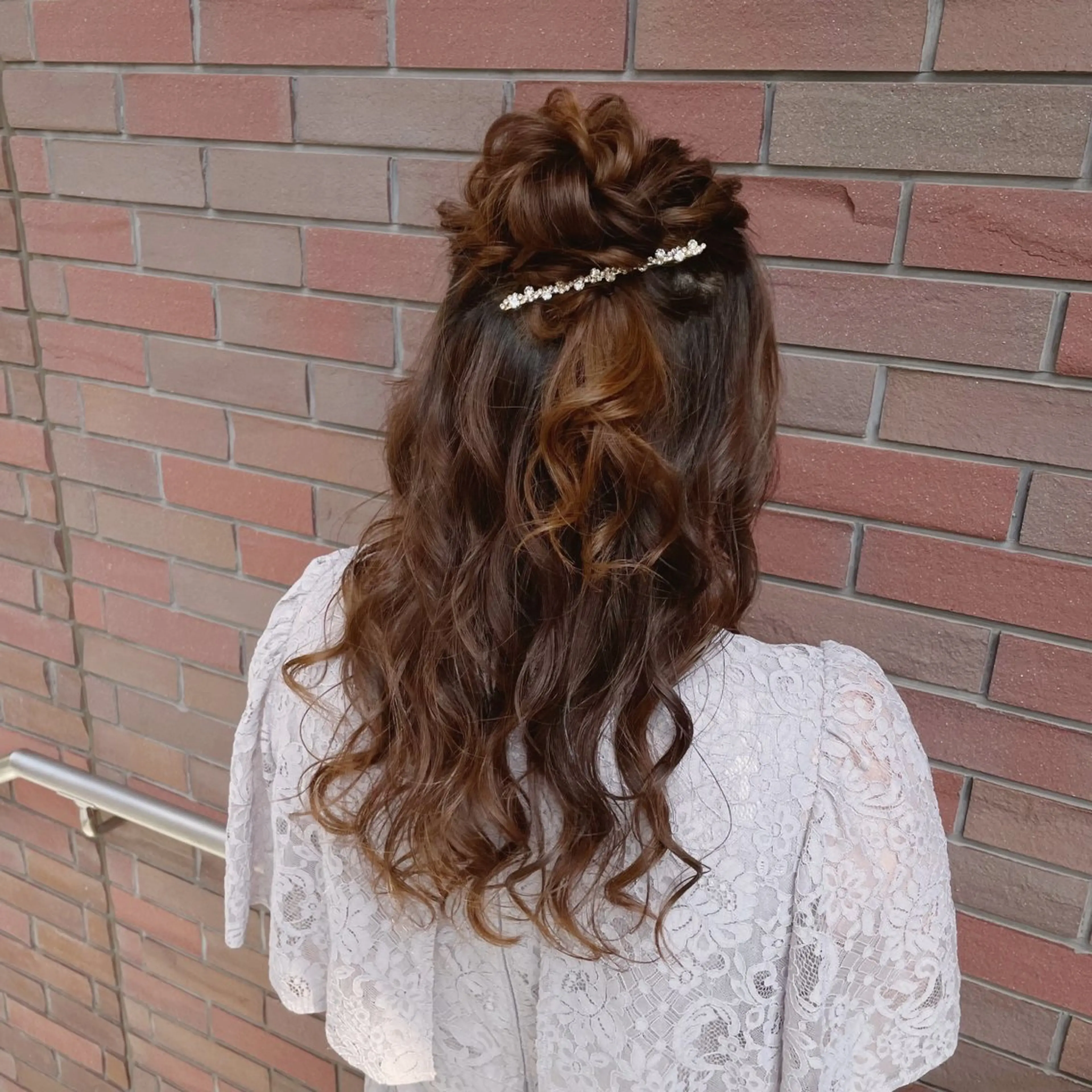 ロング ヘアアレンジ ハーフアップ お団子ヘア 古沢 みづきのヘアスタイル