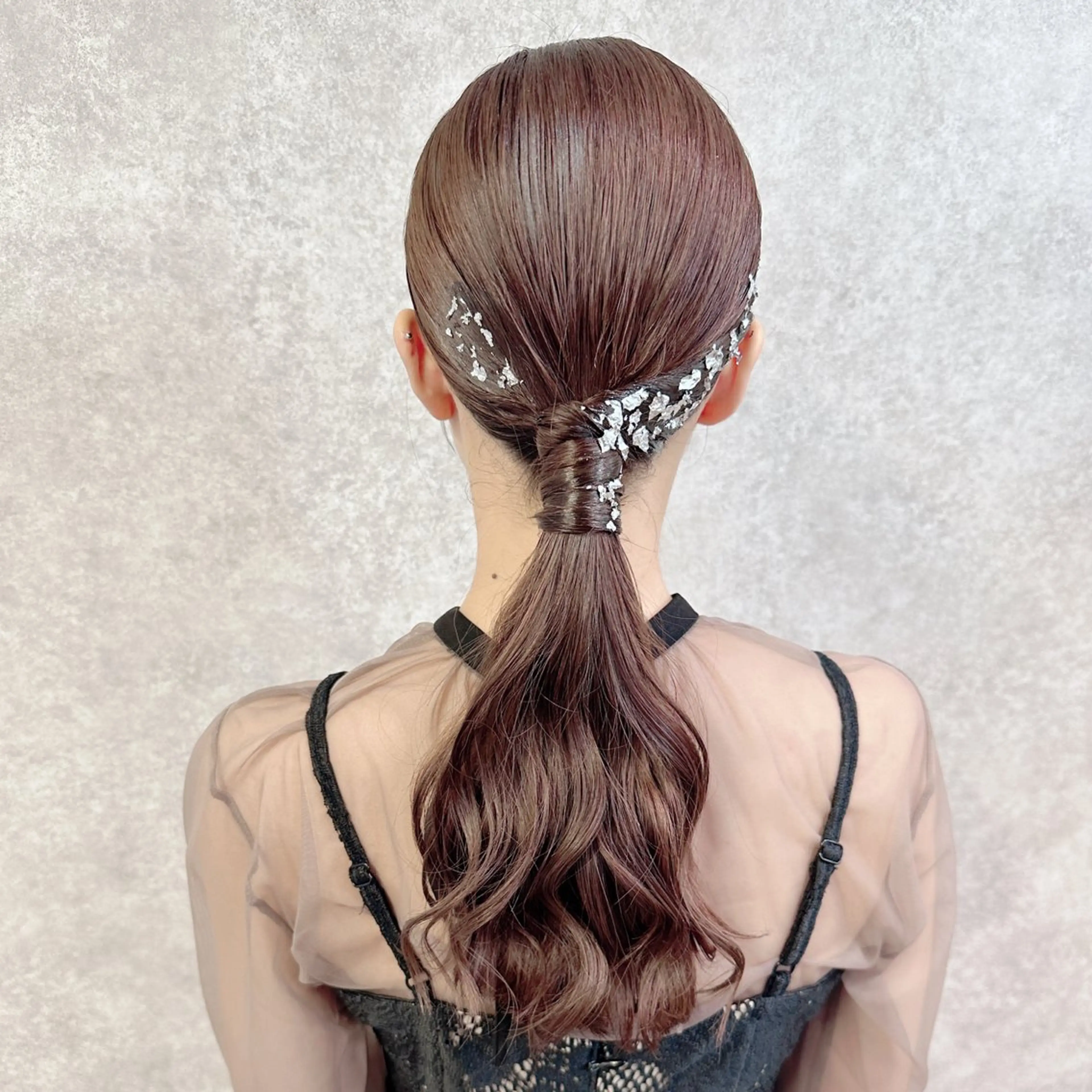 ロング ヘアアレンジ ポニーテール 結婚式・ブライダル 似合わせカット 服部　翔太/ 似合わせカットカラーのヘアスタイル