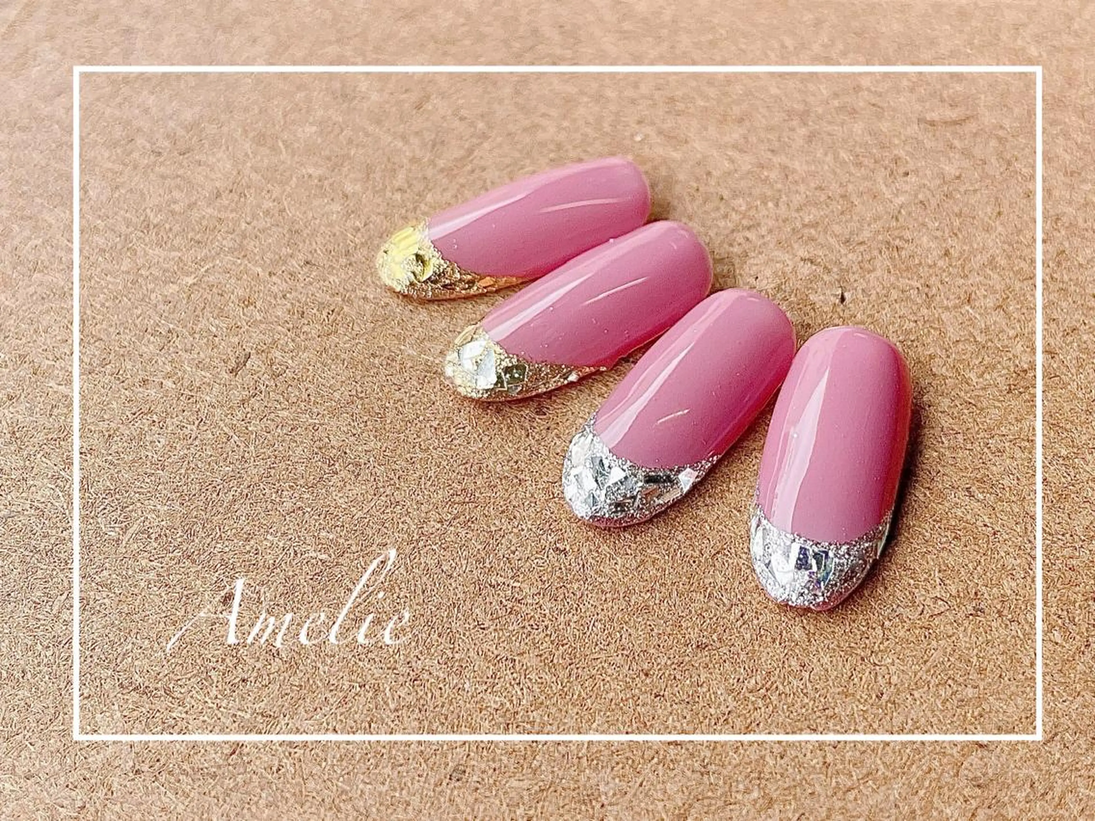 ネイル 長さ出し フレンチネイル ジェルネイル ガラスフレンチ ハードジェル yo koのネイルデザイン