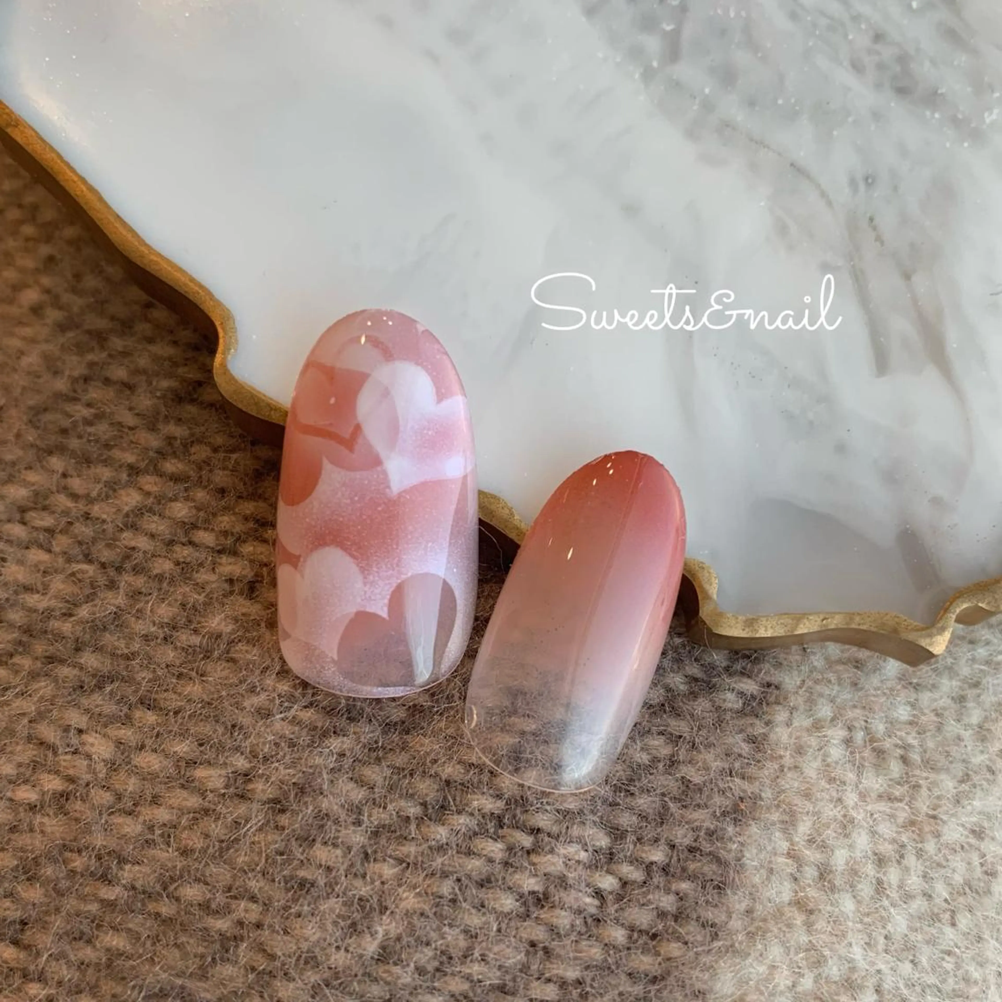 ネイル ジェルネイル ハート バレンタイン Sweets＆ nail みなこのネイルデザイン