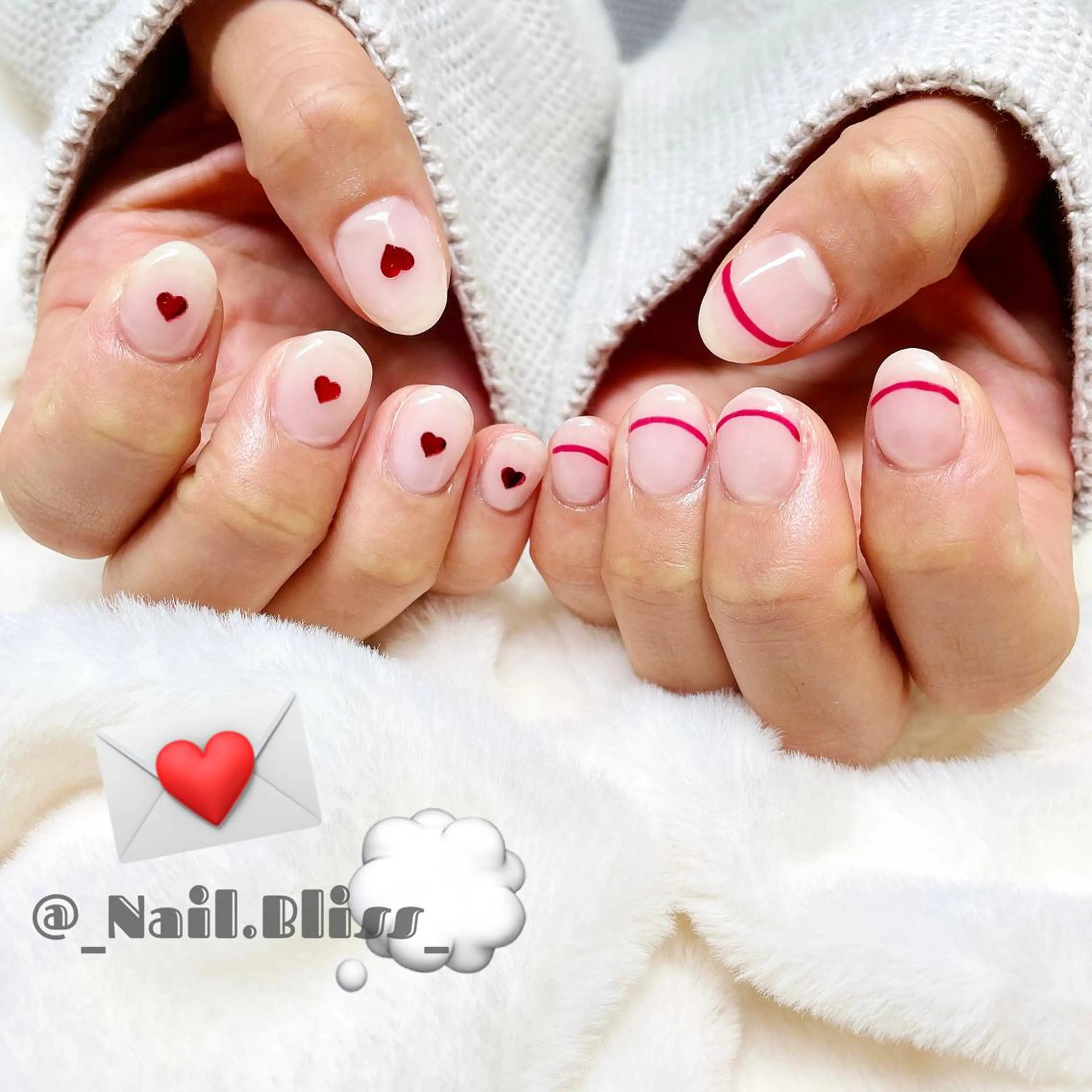 ネイル バレンタイン ハンドネイル NAIL BLISSのネイルデザイン