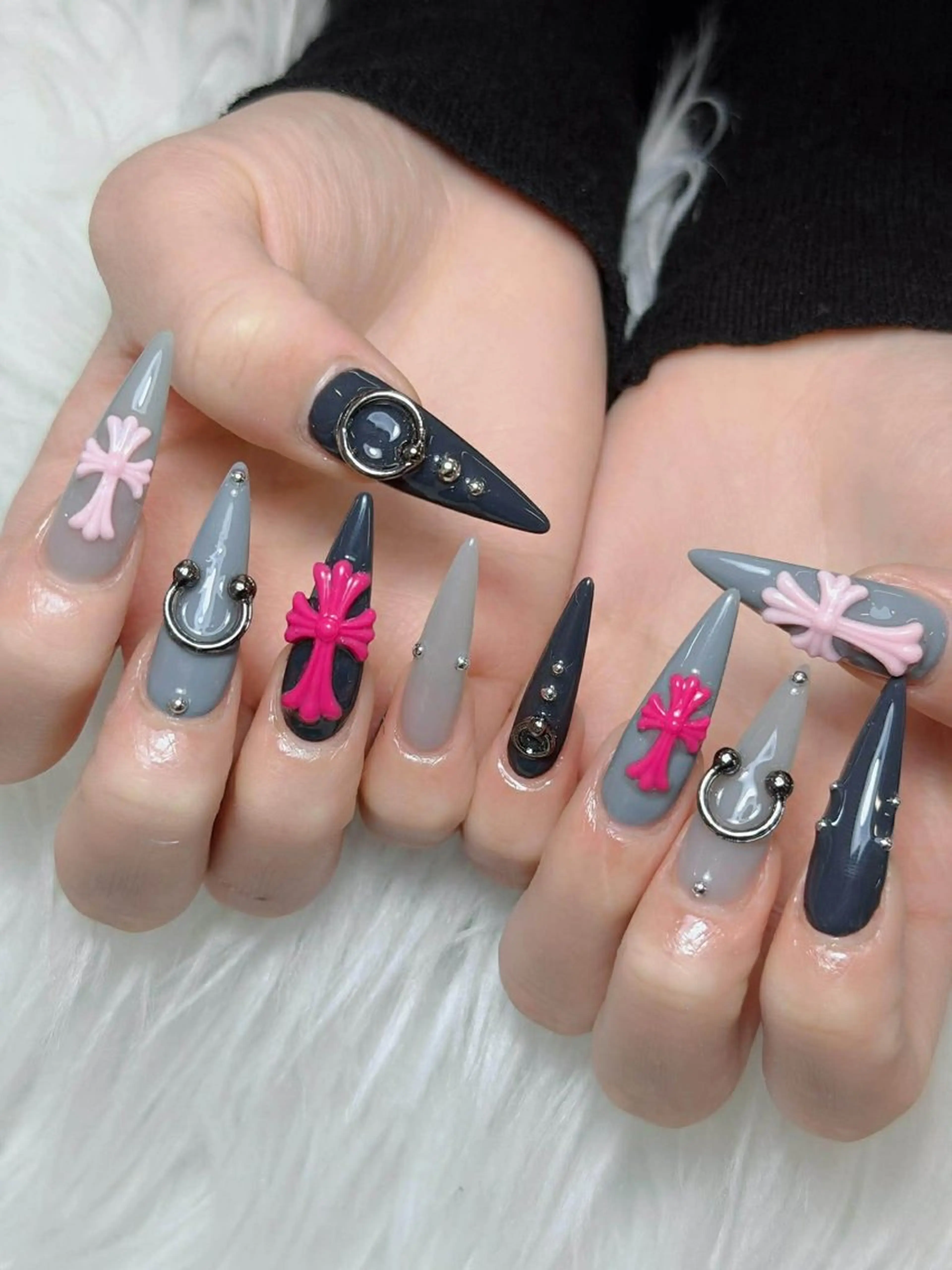 ネイル オーロラネイル チークネイル 長さ出し フレンチネイル ハロウィン ハンドネイル Lumi Nail 新大久保3‘のネイルデザイン