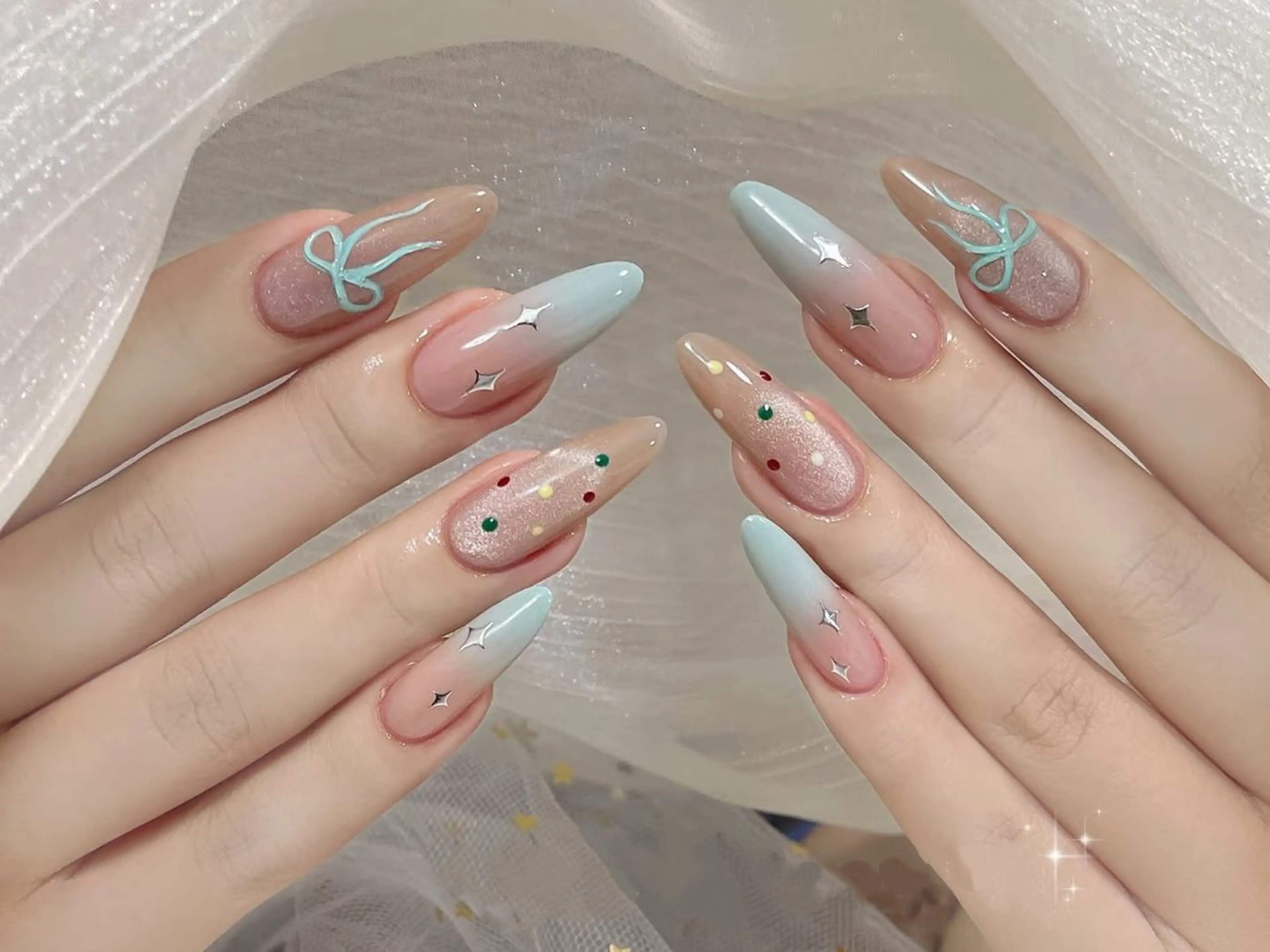 ネイル アートネイル チークネイル 長さ出し フラワーネイル ジェルネイル YK Beauty Salonのマツエク・マツパデザイン