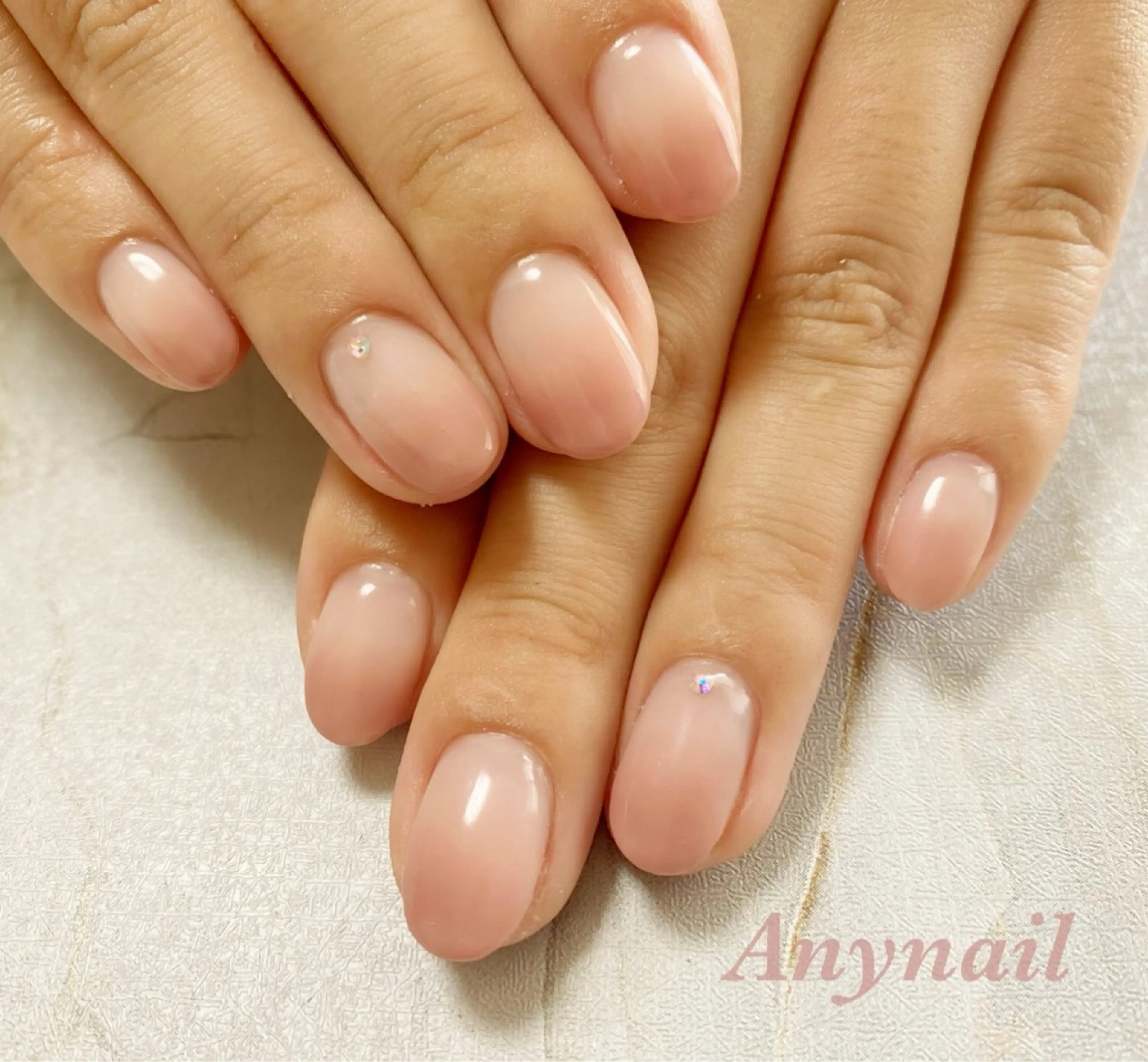 ネイル ブルー グラデーション オフィスネイル ピンク ピンクベージュ ハンドネイル 岩澤 恵子のネイルデザイン