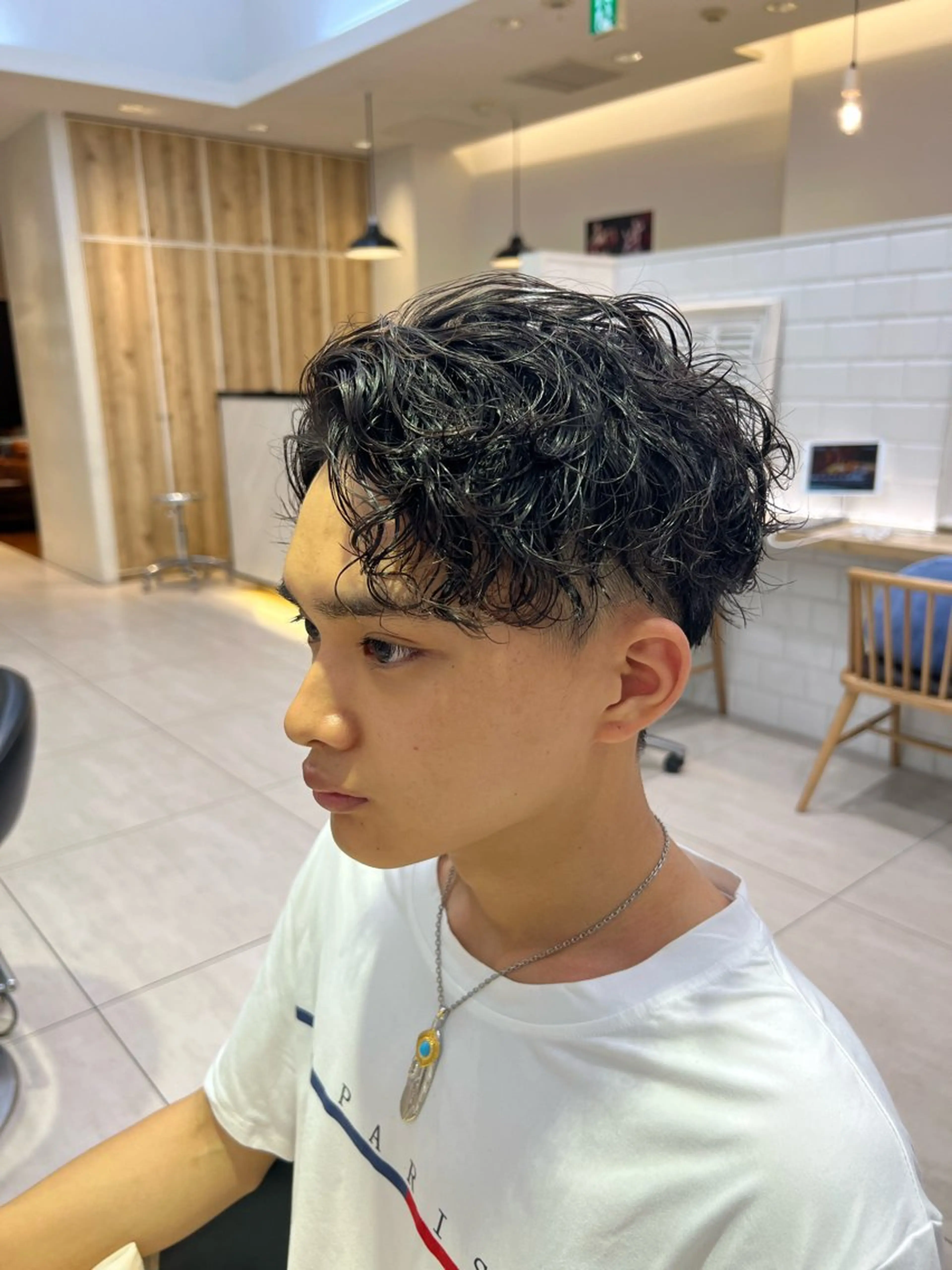 ショート パーマ メンズ カット パーマ メンズパーマ 岩成健志郎のヘアスタイル