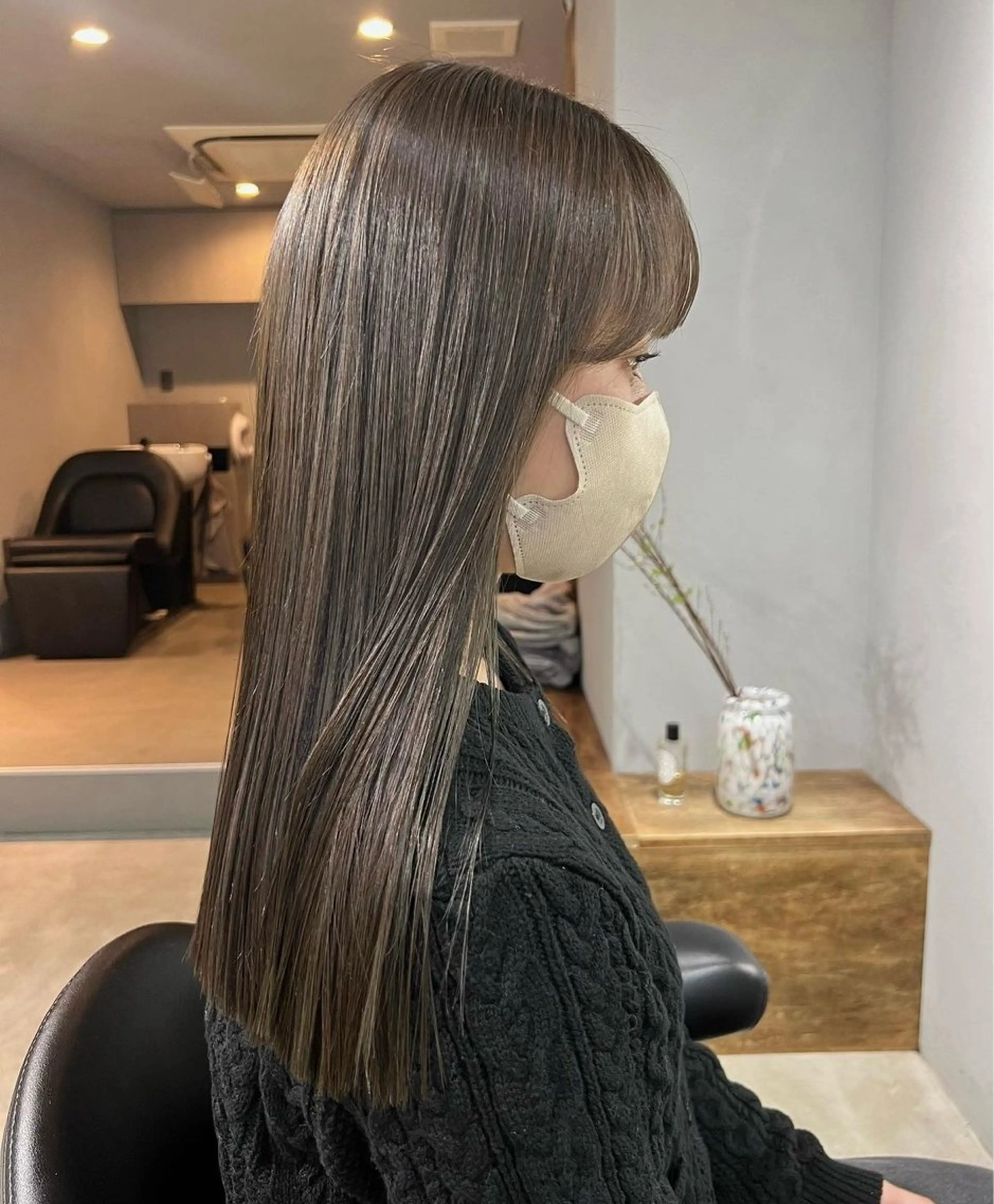 セミロング カラー ベージュカラー ブラウンカラー ブラウンベージュ ヘアカラー トリートメント akane/ベージュ /オリーブ/ブラウンのヘアスタイル