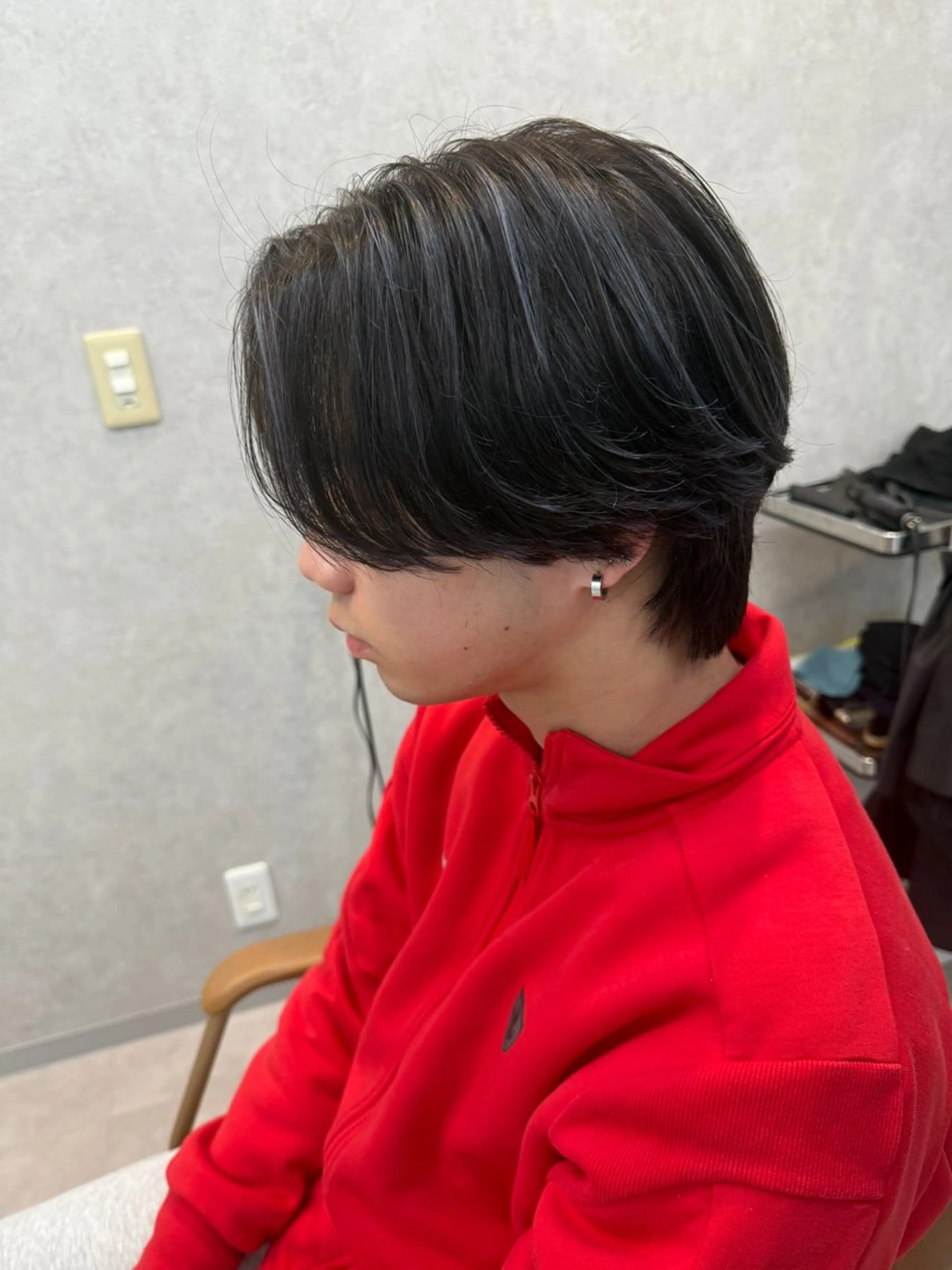 ミディアム カラー メンズ センターパート メンズハイライト ハイライトカラー ハイライト カット ヘアカラー メンズパーマ職人/ 天神/tatsukiのヘアスタイル