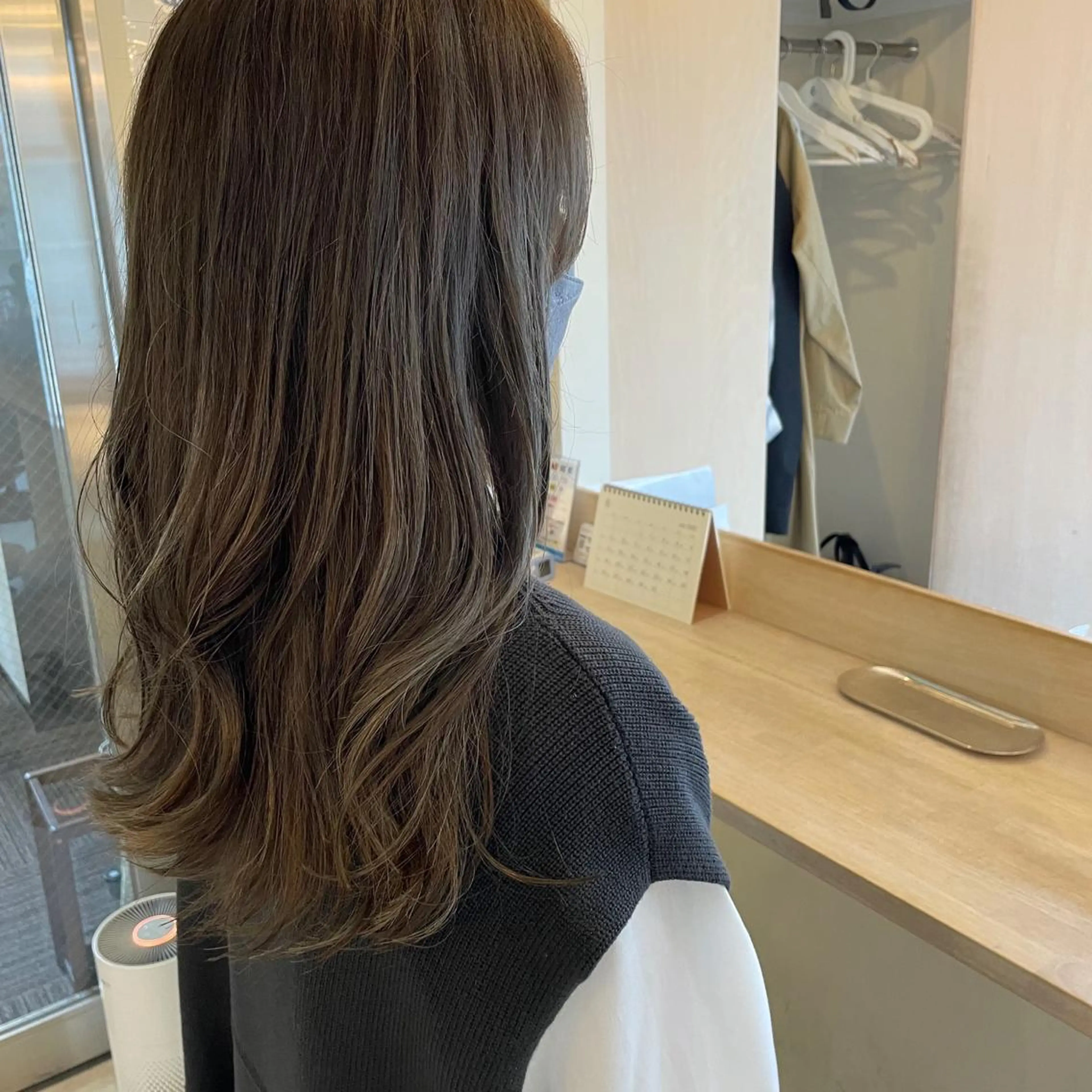 ロング カラー グレージュ ハイライトカラー ハイライト ヘアカラー ボブウルフ／ボブ Satsuki【名駅のヘアスタイル