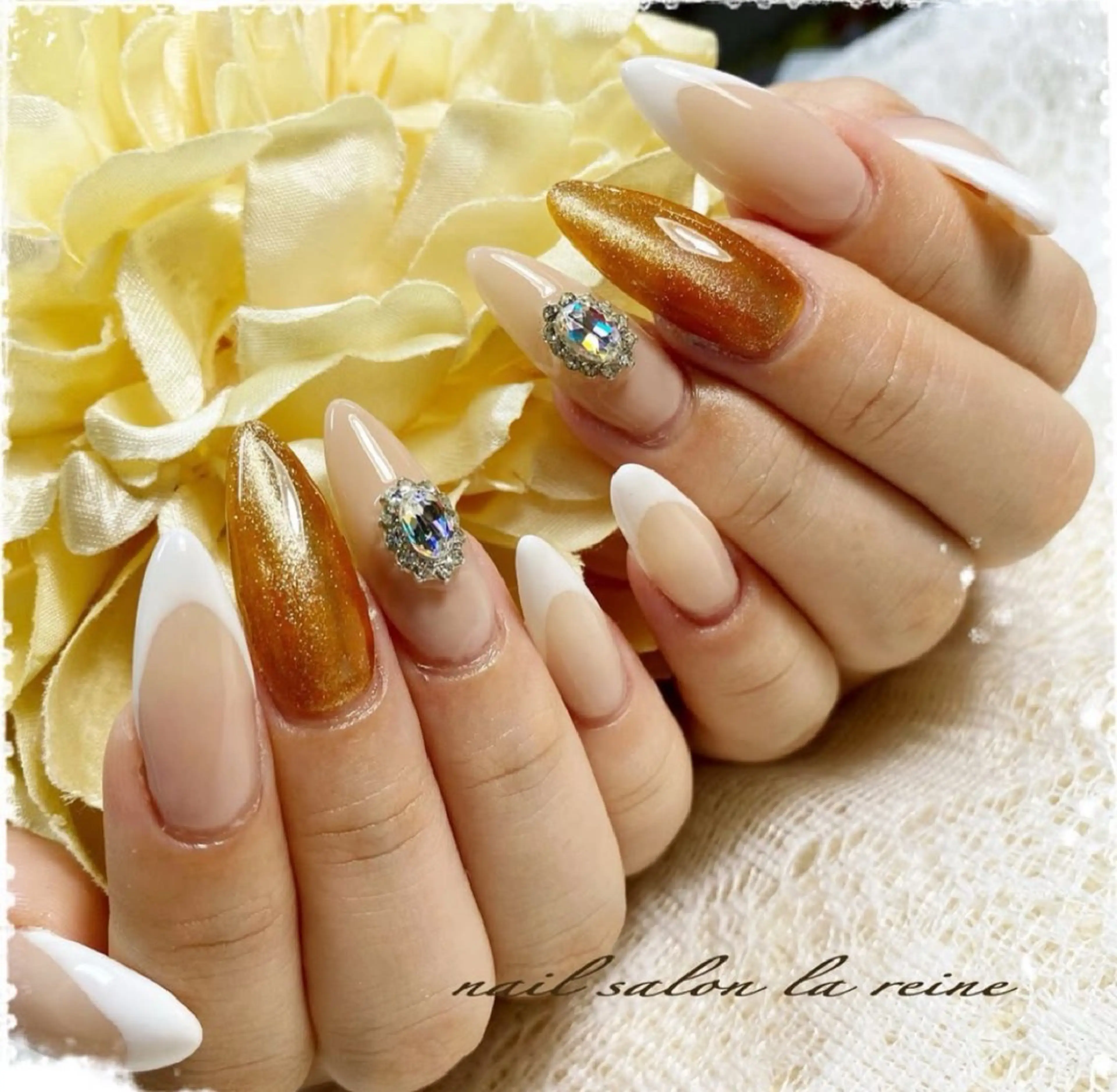 ネイル フレンチネイル マグネットネイル nail salon  la reine所属・nail salon la reineのネイルデザイン