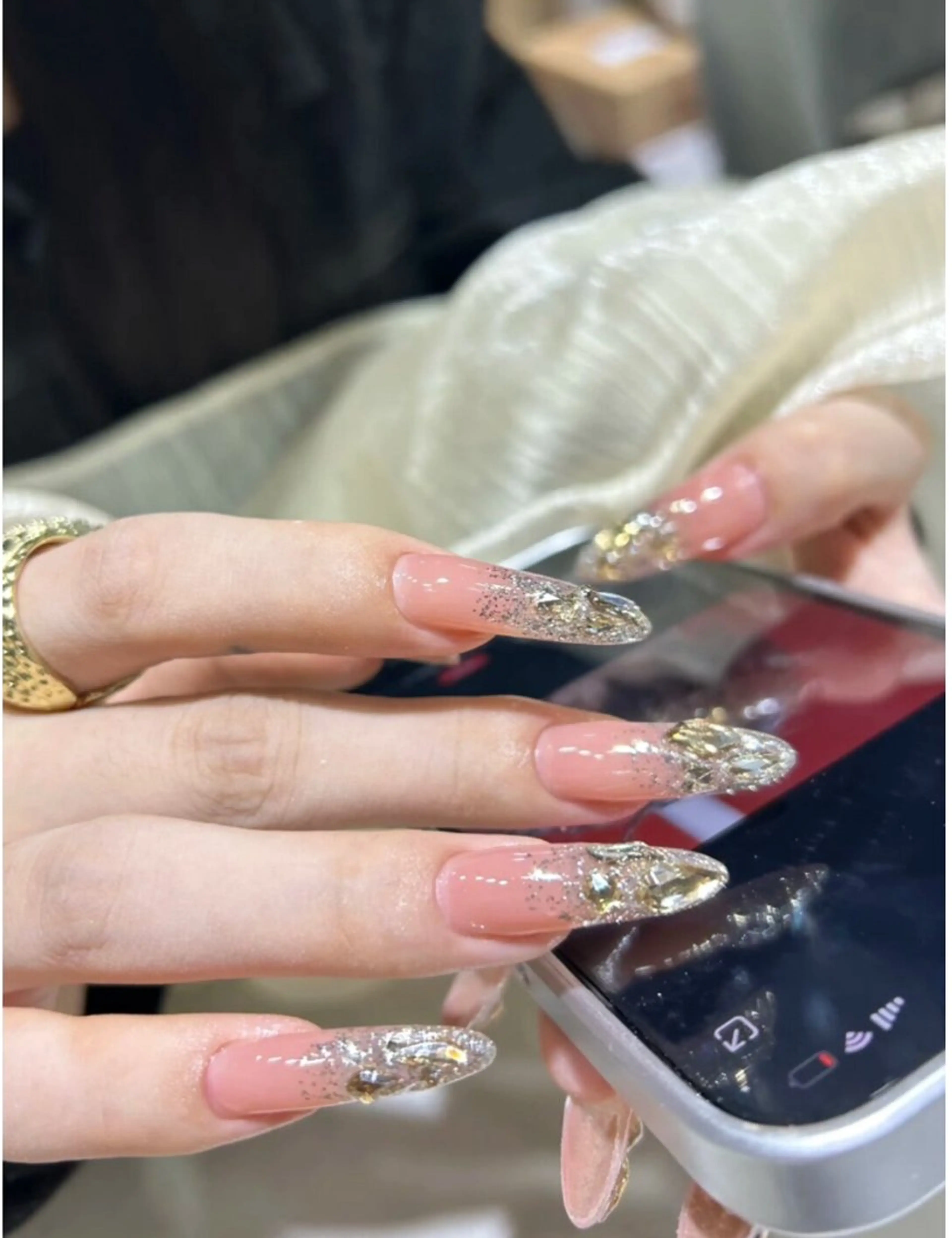 ネイル アートネイル オーロラネイル チークネイル フレンチネイル ガラスフレンチ 🎀🎀YooLi Nail Salonのネイルデザイン