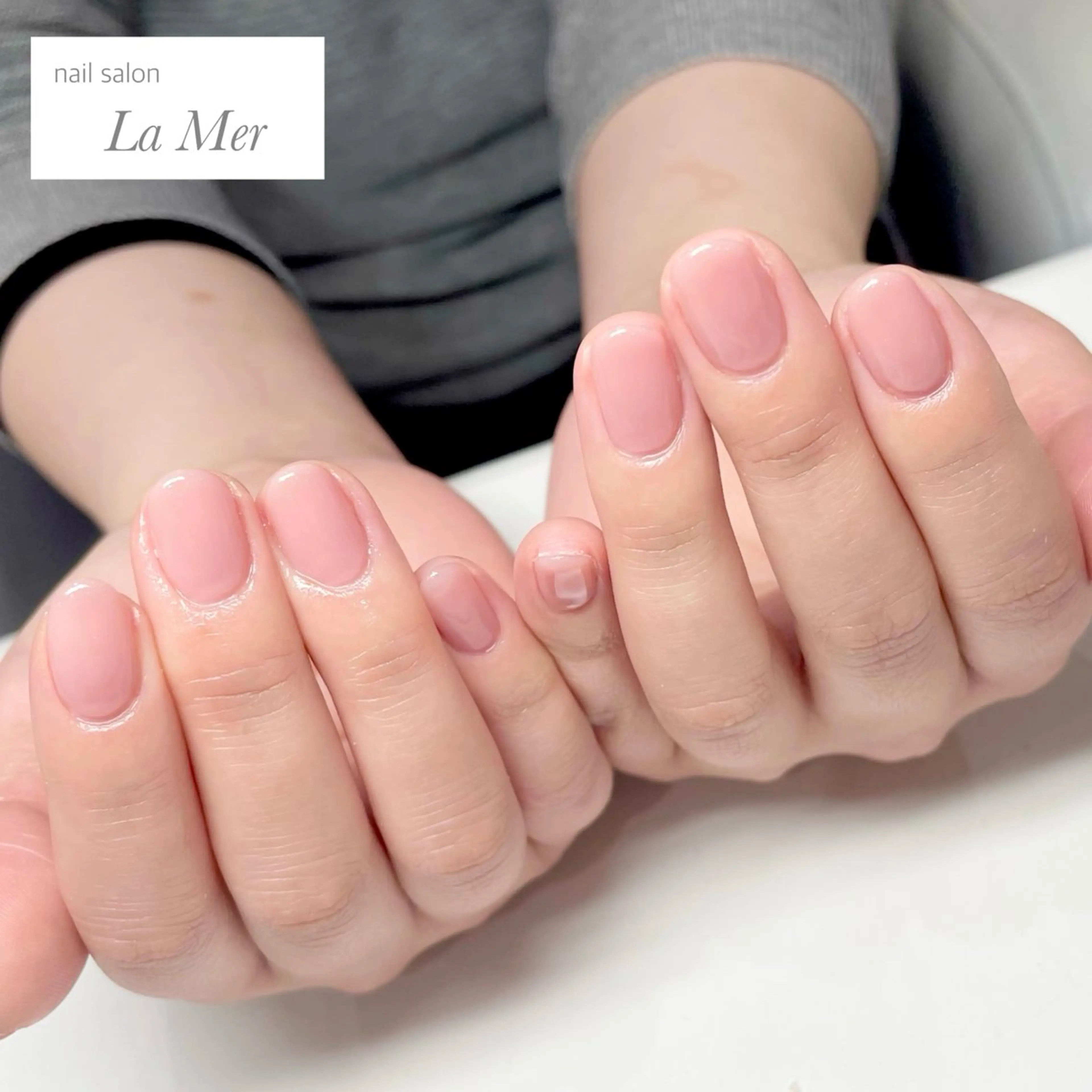 ネイル オフィスネイル ワンカラーネイル ピンク ショートネイル シンプルネイル ハンドネイル nailsalon La Merのネイルデザイン