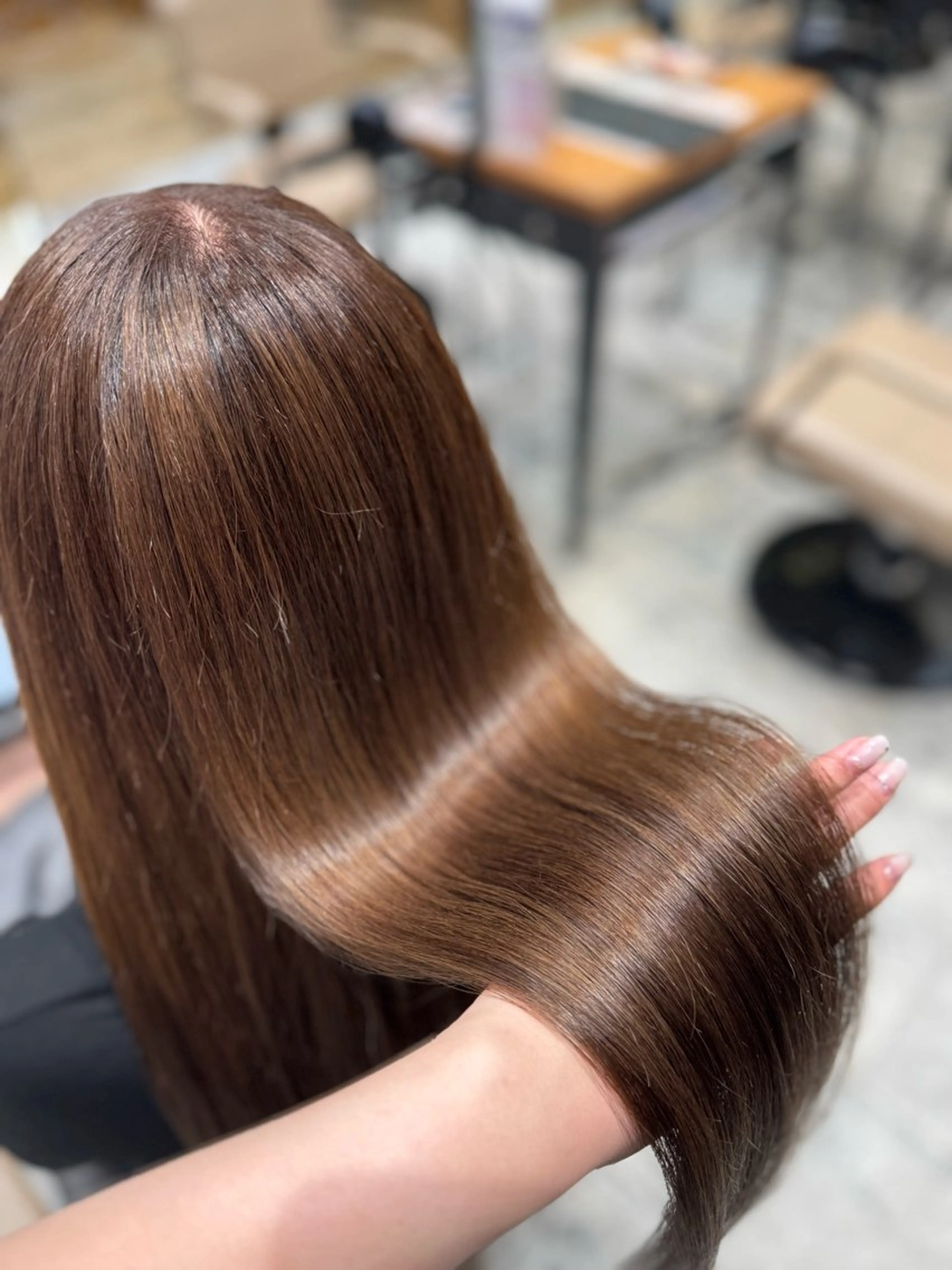 セミロング カラー セミロングパーマ アッシュ ベージュカラー 黒髪 ブルーカラー カット ヘアカラー トリートメント 新宿透明感カラー 髪質改善/吉川怜奈のヘアスタイル