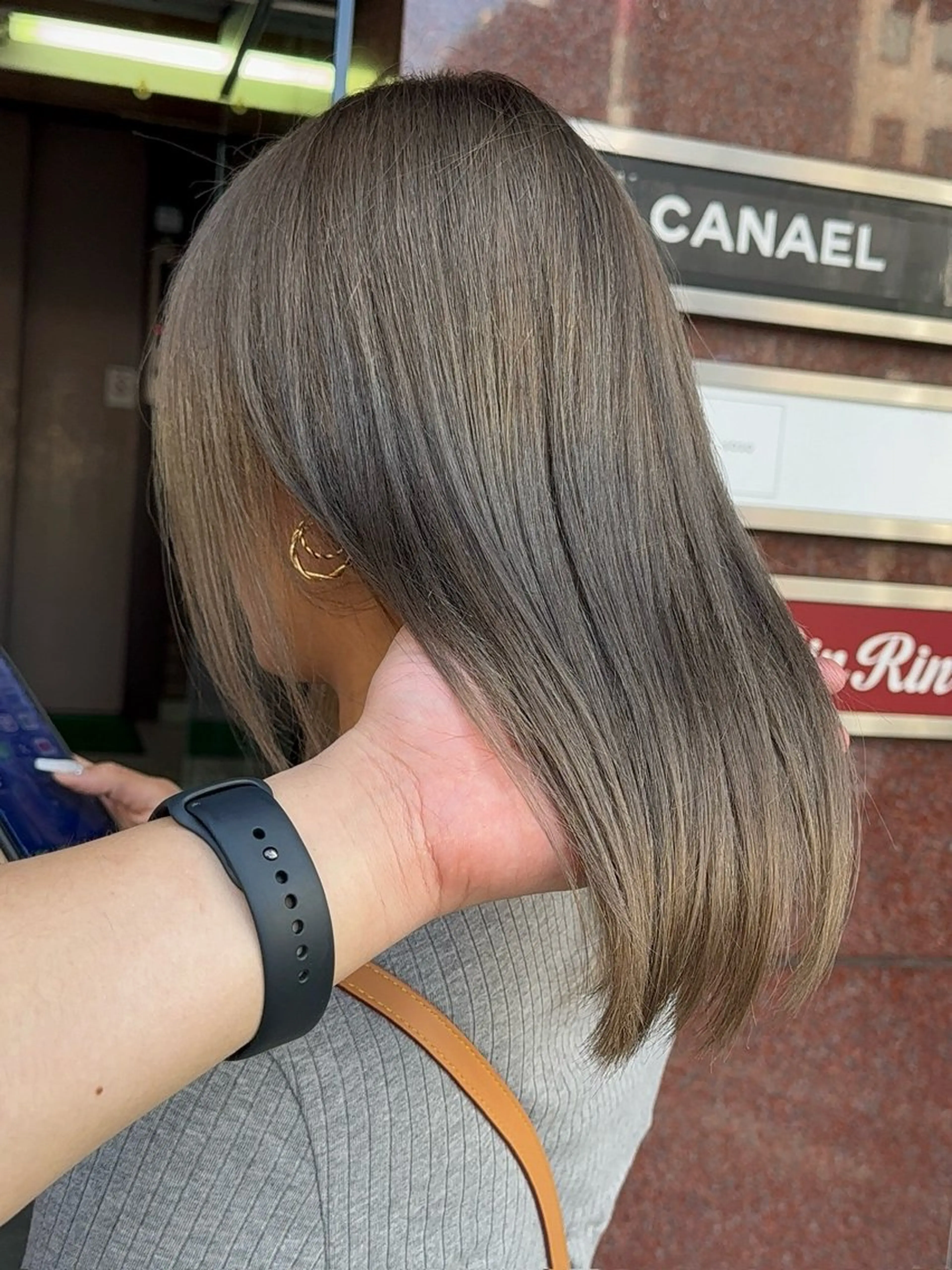 セミロング 髪質改善 縮毛矯正 トリートメント 酸熱トリートメント トリートメント カラーモデル募集 ✨🤍モモハ🤍✨のヘアスタイル