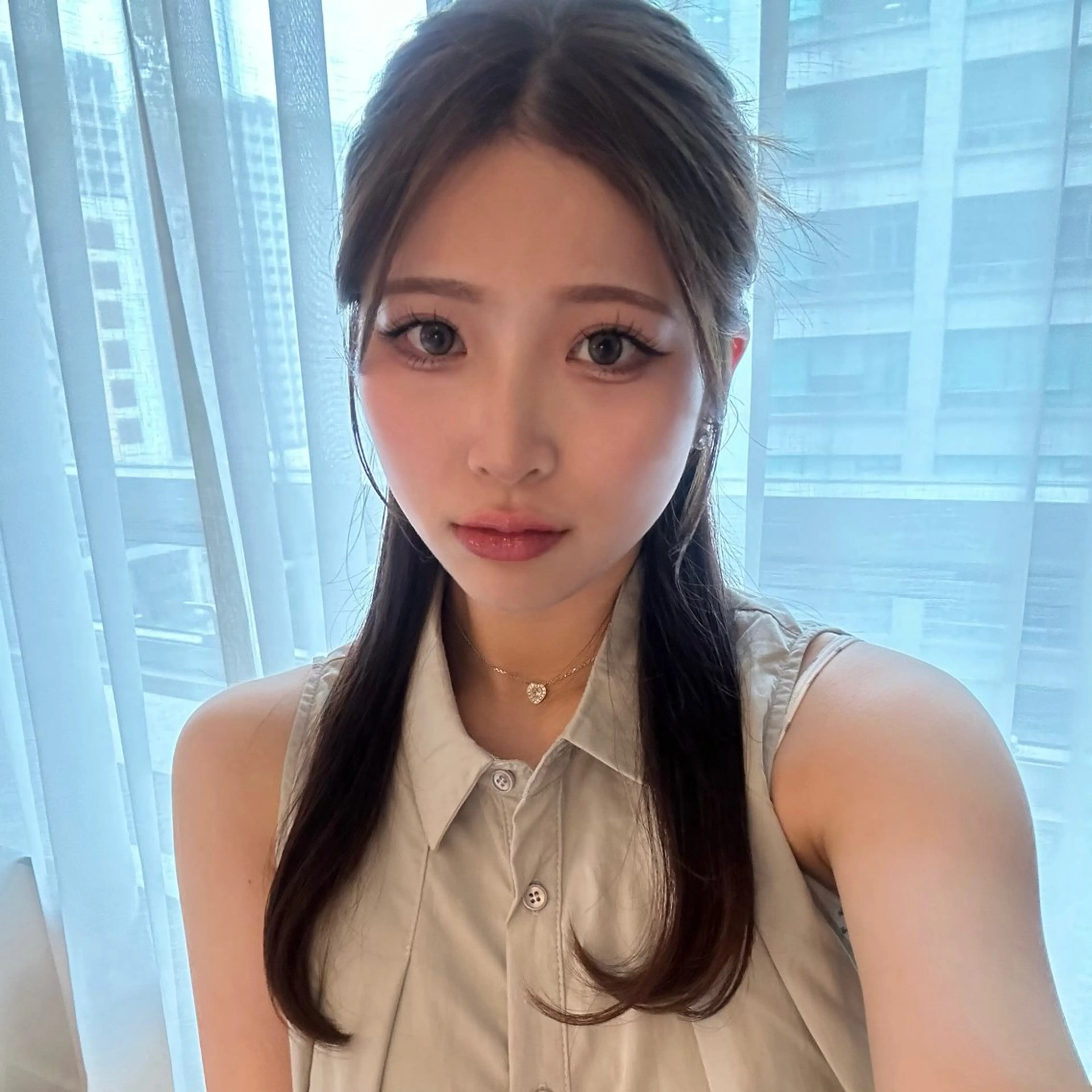 ミディアム 顔周りカット 髪質改善 韓国風ヘア レイヤーカット トリートメント カット ヘアカラー ブリーチなしW🎀 髪質改善/はのんのヘアスタイル