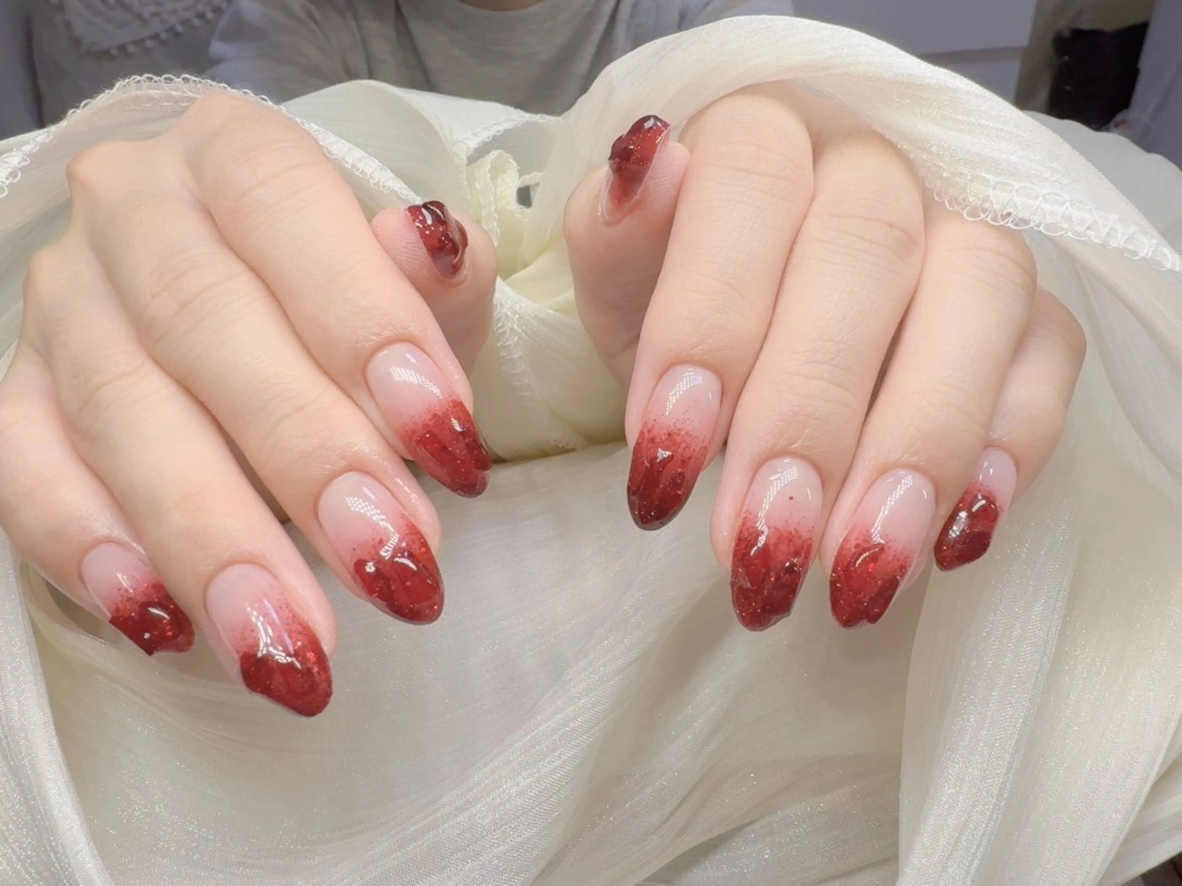 ネイル チークネイル 長さ出し マグネットネイル スカルプネイル シンプルネイル 長出し専門店🎀 HARO💕Nailのネイルデザイン