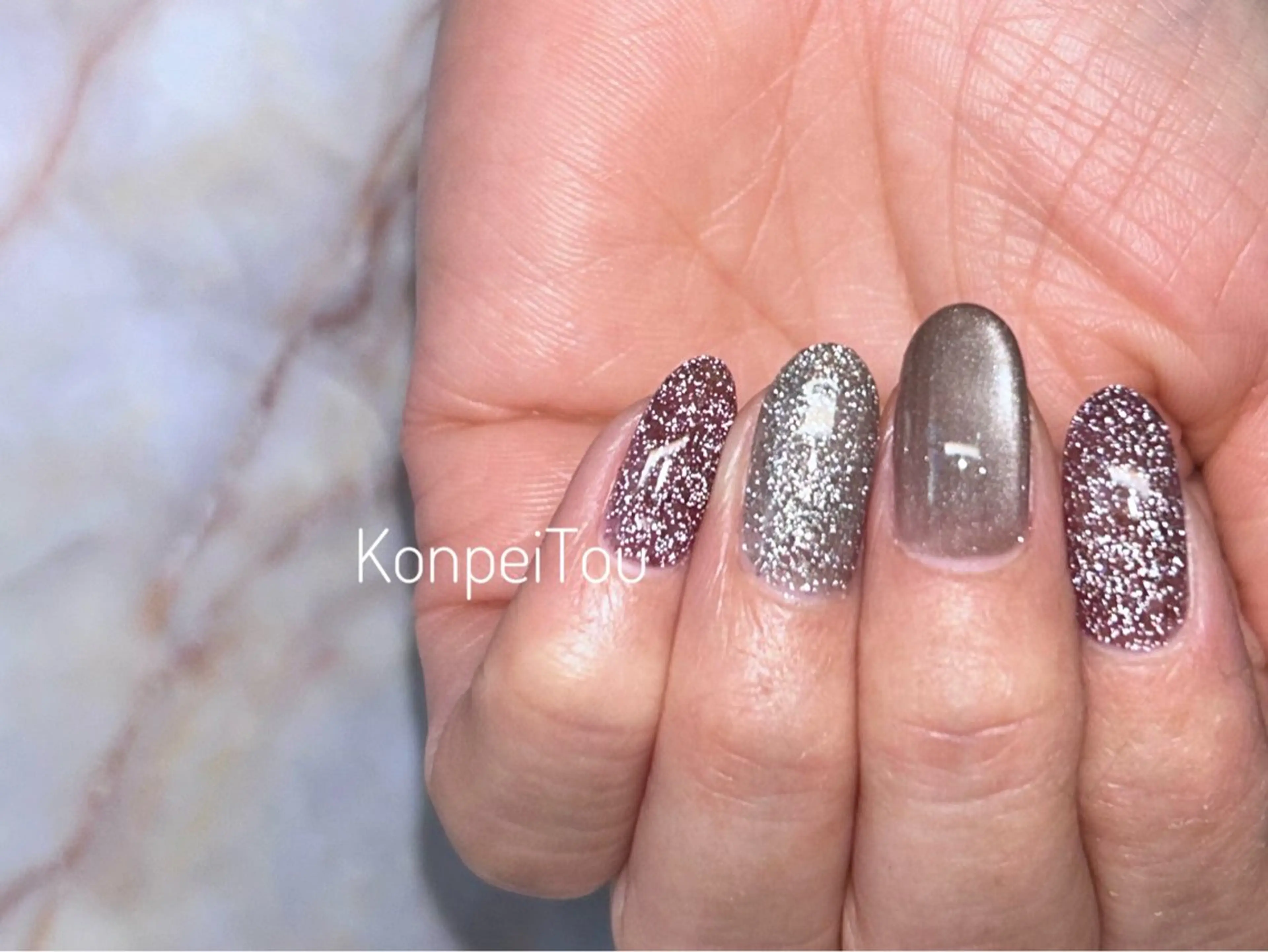 ネイル フラッシュネイル マグネットネイル オフィスネイル シンプルネイル ハンドネイル おうちのネイルサロン　konpeiTou〜こんぺいとう〜所属・おうちのネイルサロン KonpeiTouのネイルデザイン