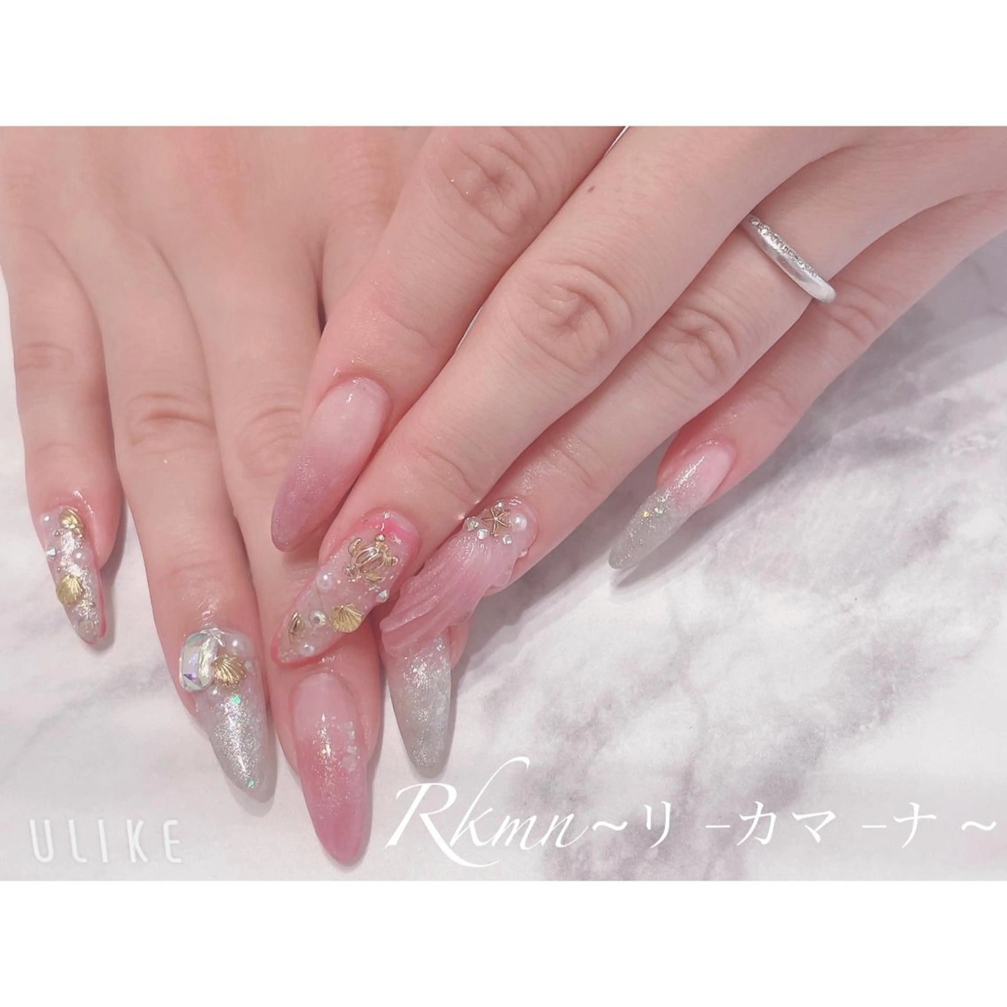 ネイル アートネイル フレンチネイル ジェルネイル グラデーション マグネットネイル ハンドネイル フットネイル ハンドケア Rkmn ~リ-カマ-ナ~のネイルデザイン