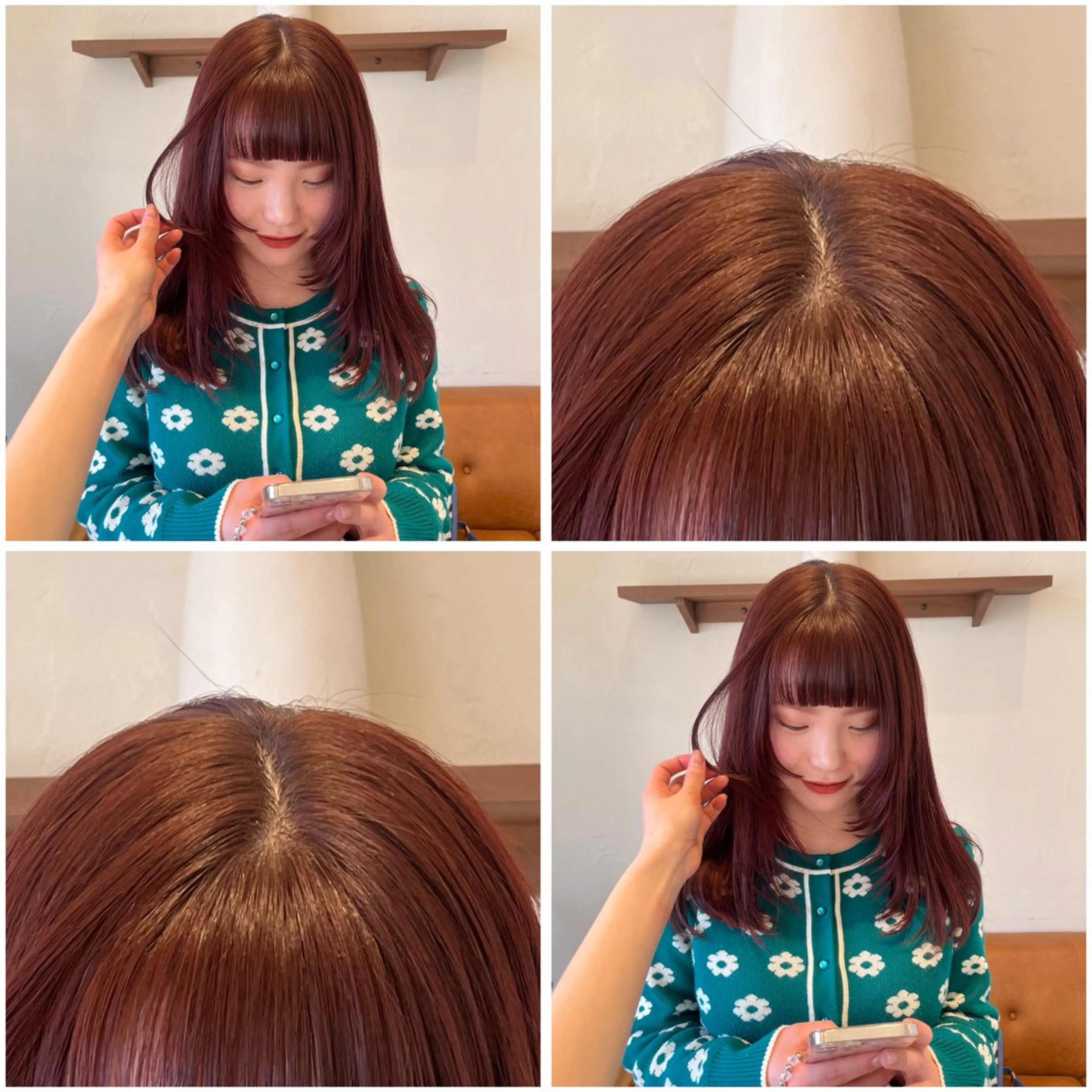 セミロング ヘアカラー トリートメント 中村未夢🤍ブリーチ なしダブルカラー🤍のヘアスタイル