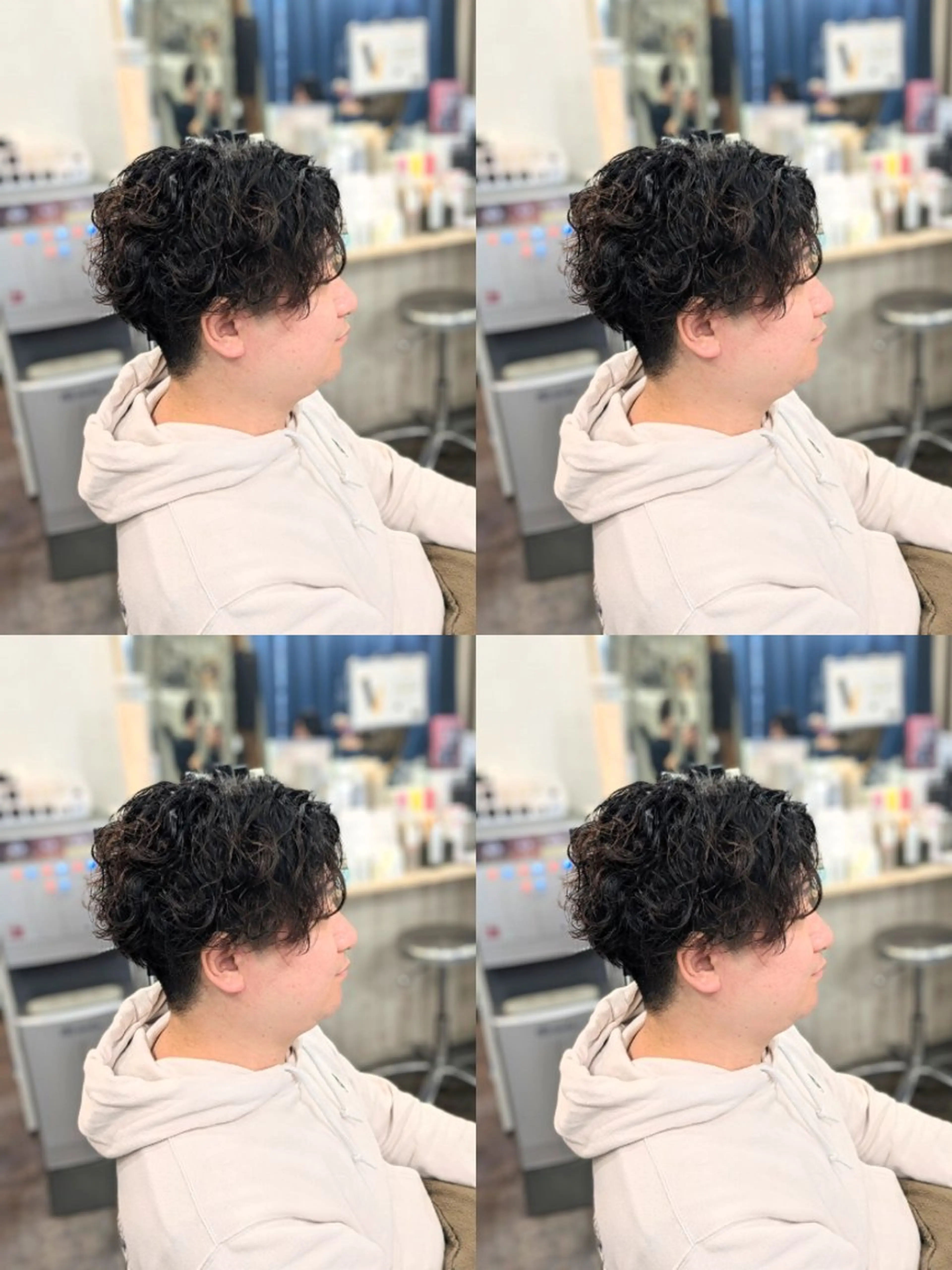 メンズ パーマ アップバング センターパート フェードカット メンズ韓国風 韓国マッシュ カット パーマ トリートメント メンズパーマ/ボブ/ レイヤー店長えのもとのヘアスタイル