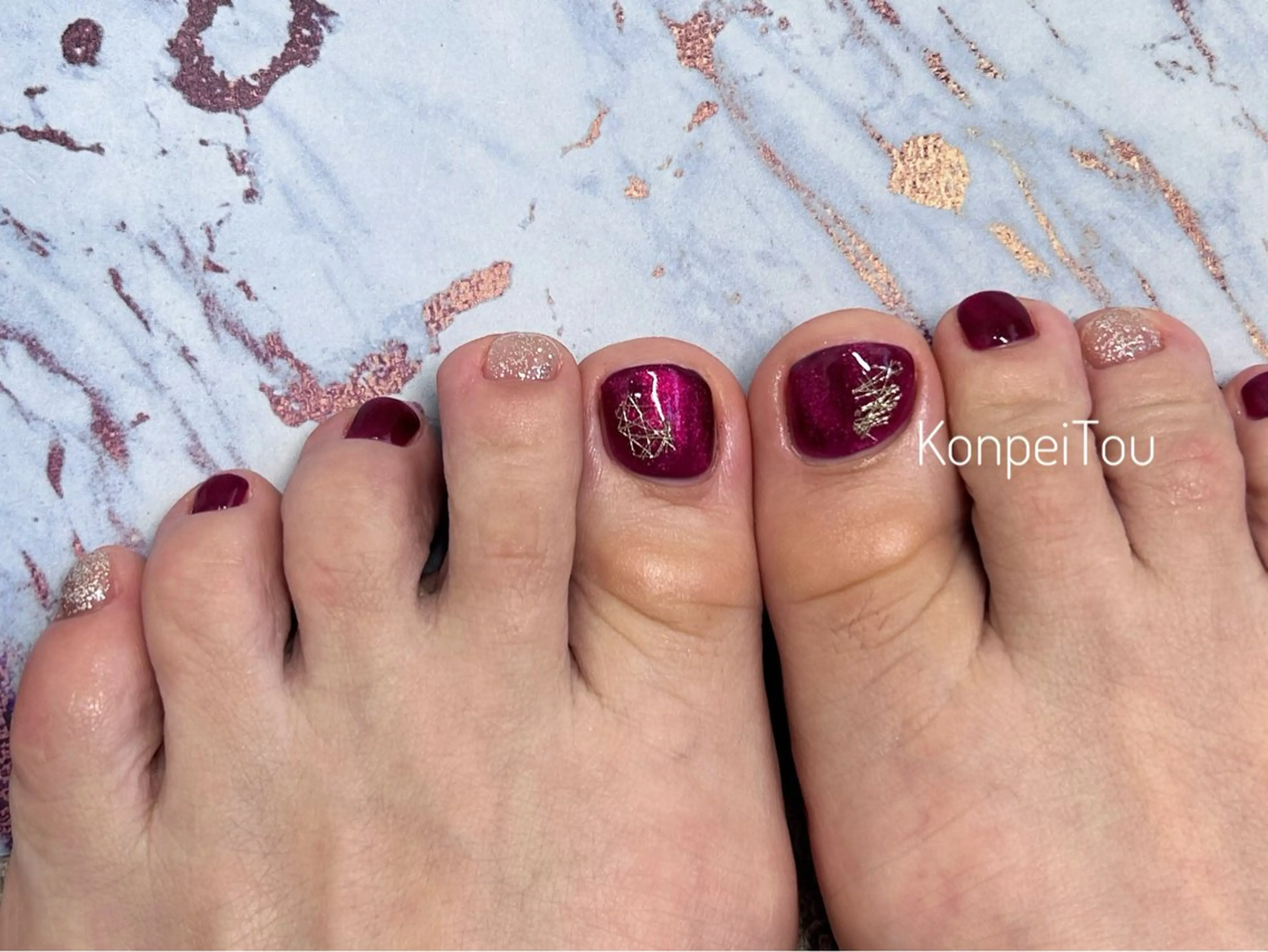 ネイル フットネイル フットネイル おうちのネイルサロン　konpeiTou〜こんぺいとう〜所属・おうちのネイルサロン KonpeiTouのネイルデザイン