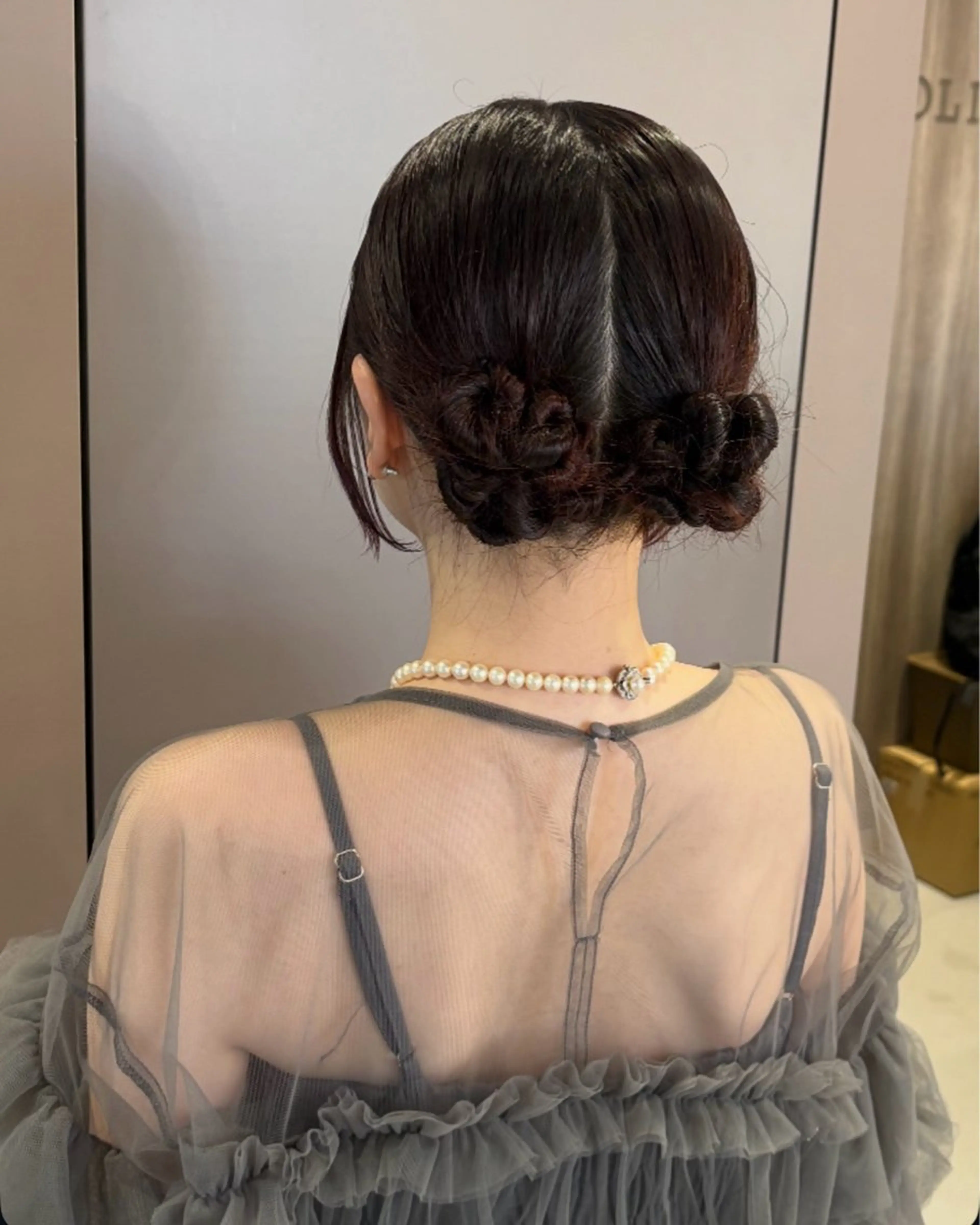 ミディアム ヘアアレンジ 結婚式・ブライダル ヘアセット 韓国/透明感カラー さなのヘアスタイル