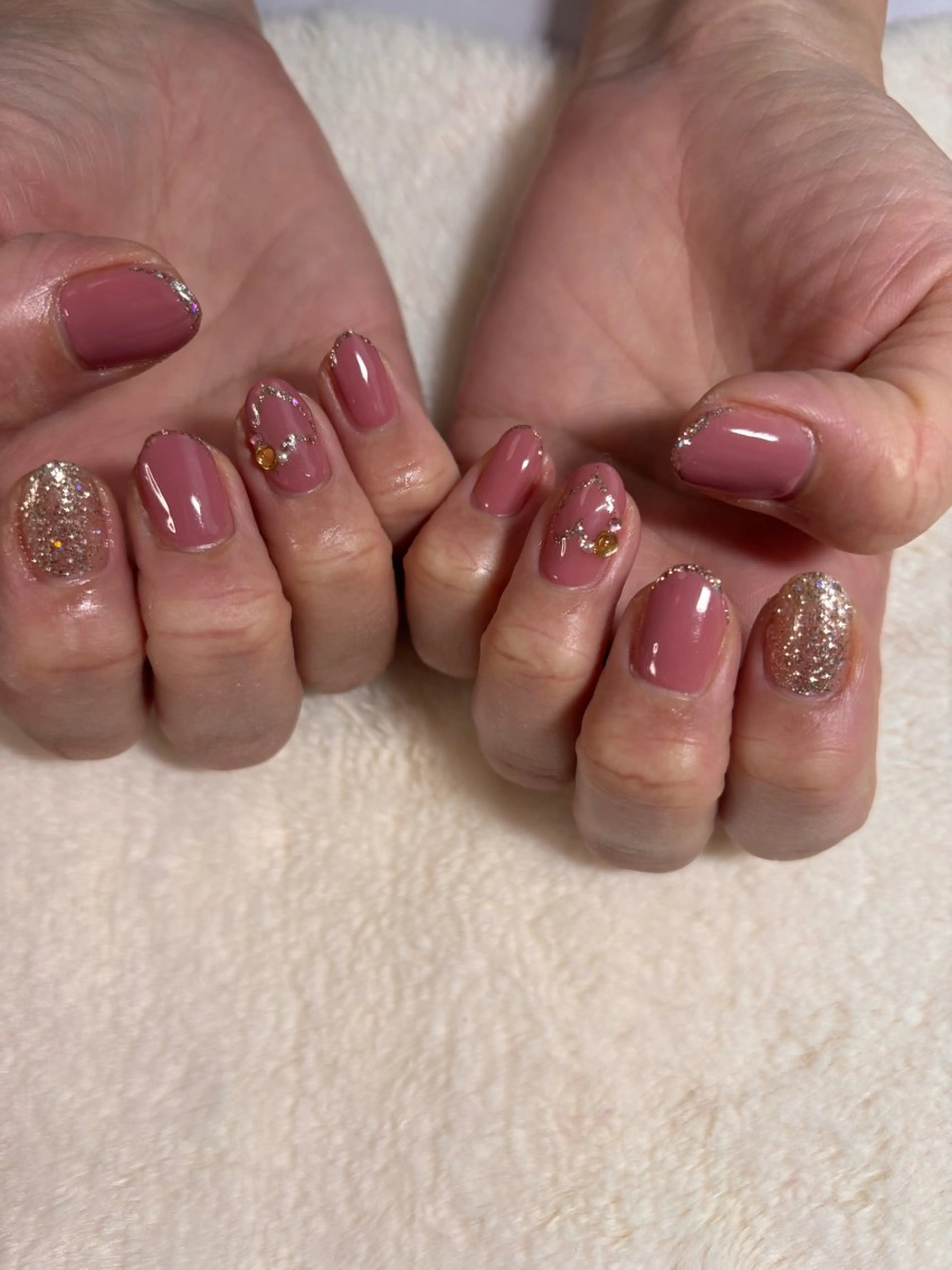 ネイル ハート ピンク ハンドネイル Coconail 恭子のネイルデザイン