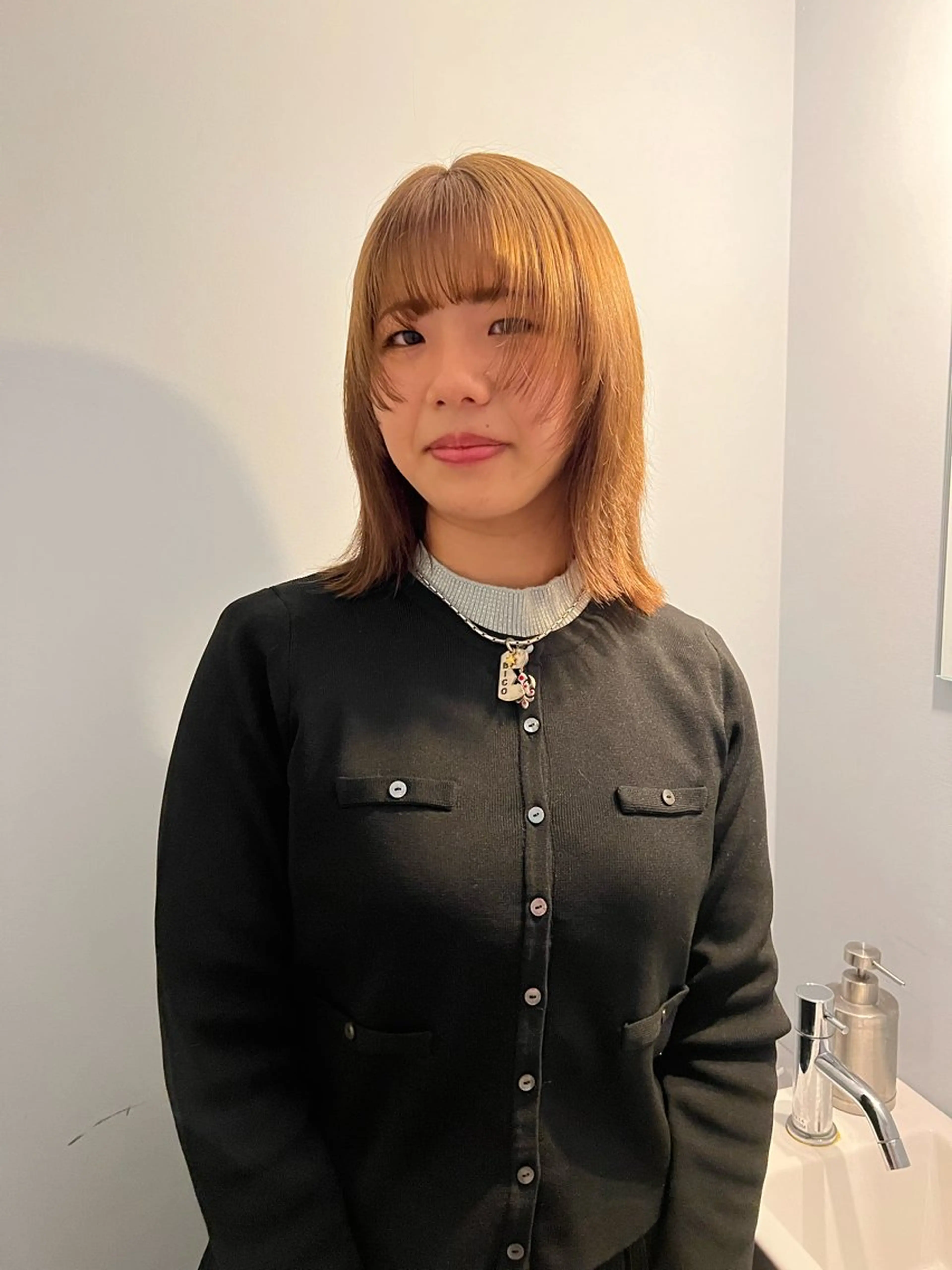 ミディアム 顔周りカット 舟橋耀/ブリーチカラ ー/レイヤーカットのヘアスタイル