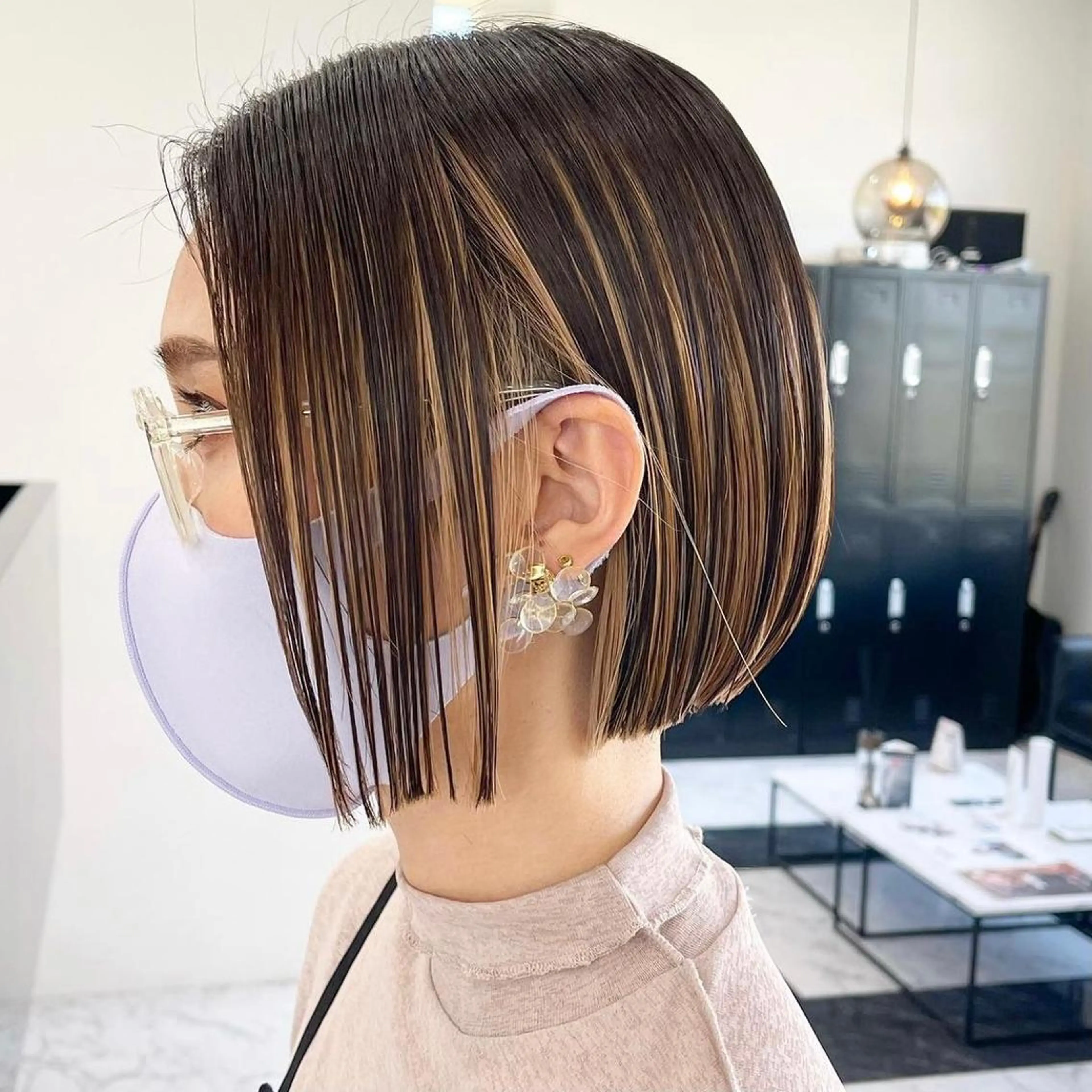 ミディアム カラー DEAN所属・KEIGO/パーマ ハイトーン/DEANのヘアスタイル