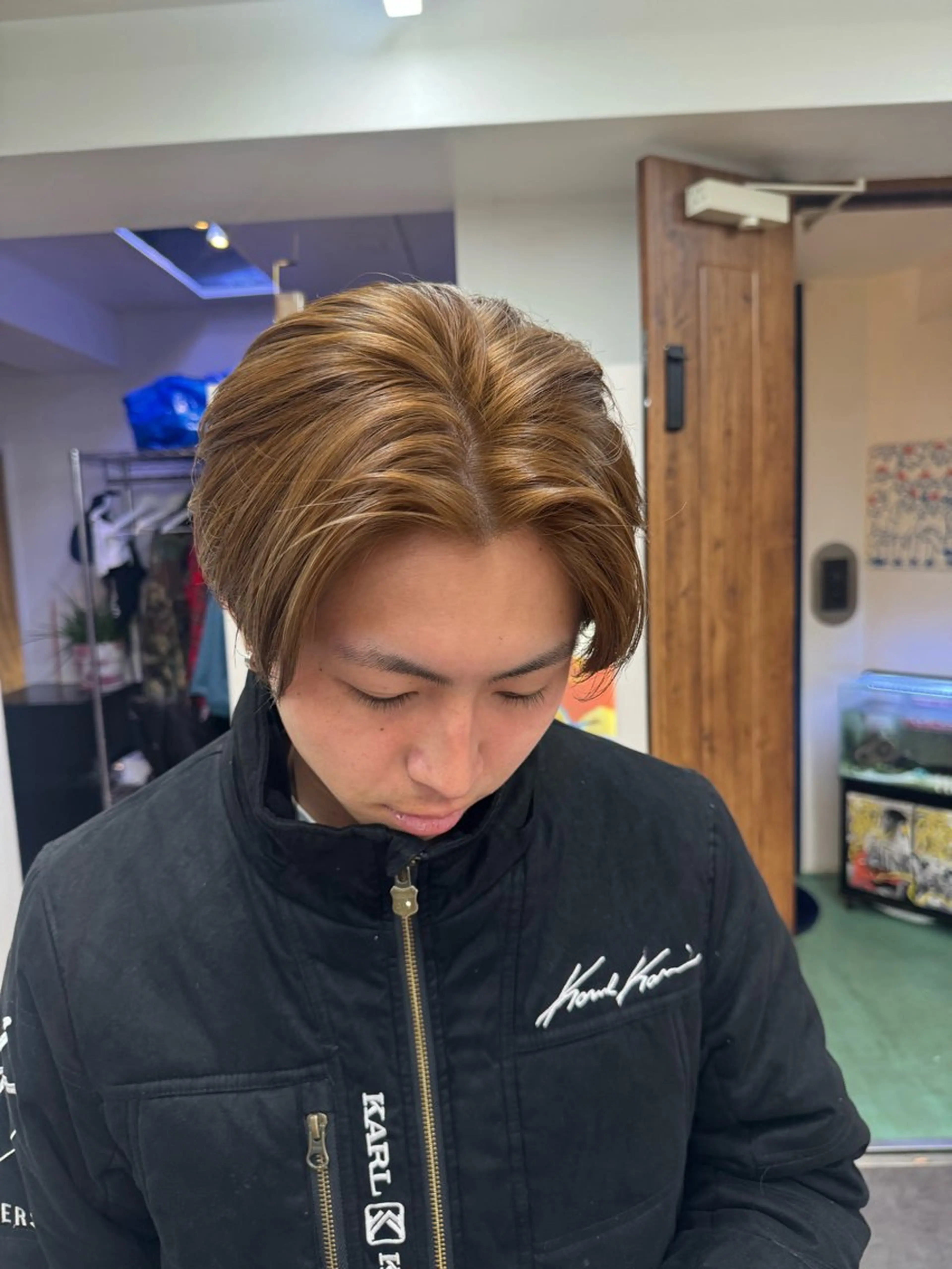 カラー メンズ ベージュカラー ブラウンカラー ミルクティーベージュ ヘアカラー 優菜/ メンズパーマのヘアスタイル