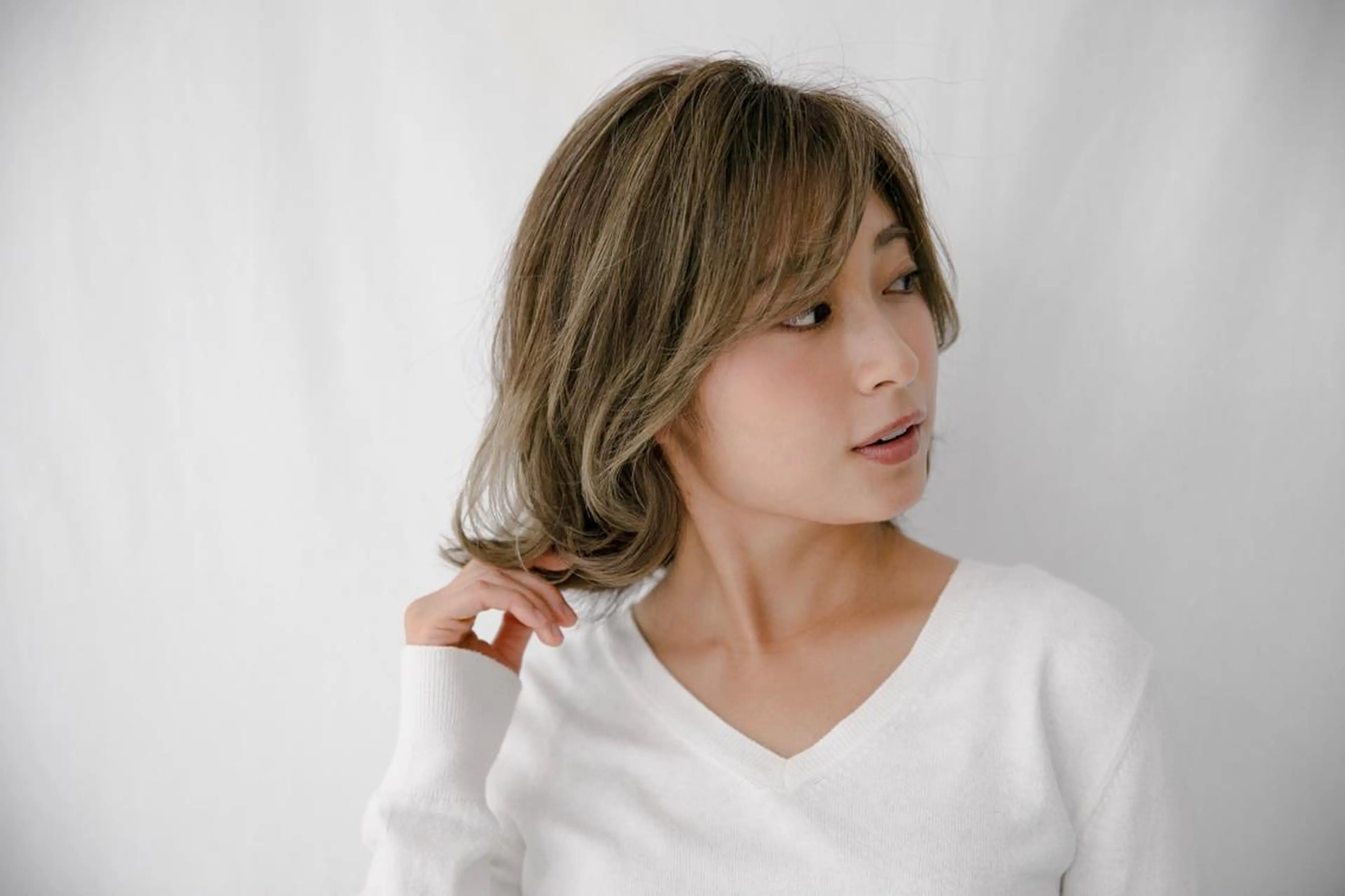 ミディアム ハイライト 髪質改善 小顔カット Endearing 銀座/レイヤーカットのヘアスタイル